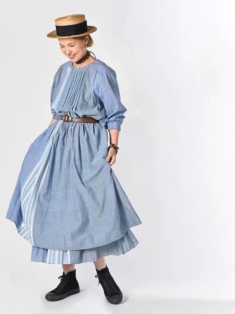 45rpm 45R Cotton Khadi Pleated Dress Size M / US 6-8 / IT 42-44 - 6 Thumbnail
