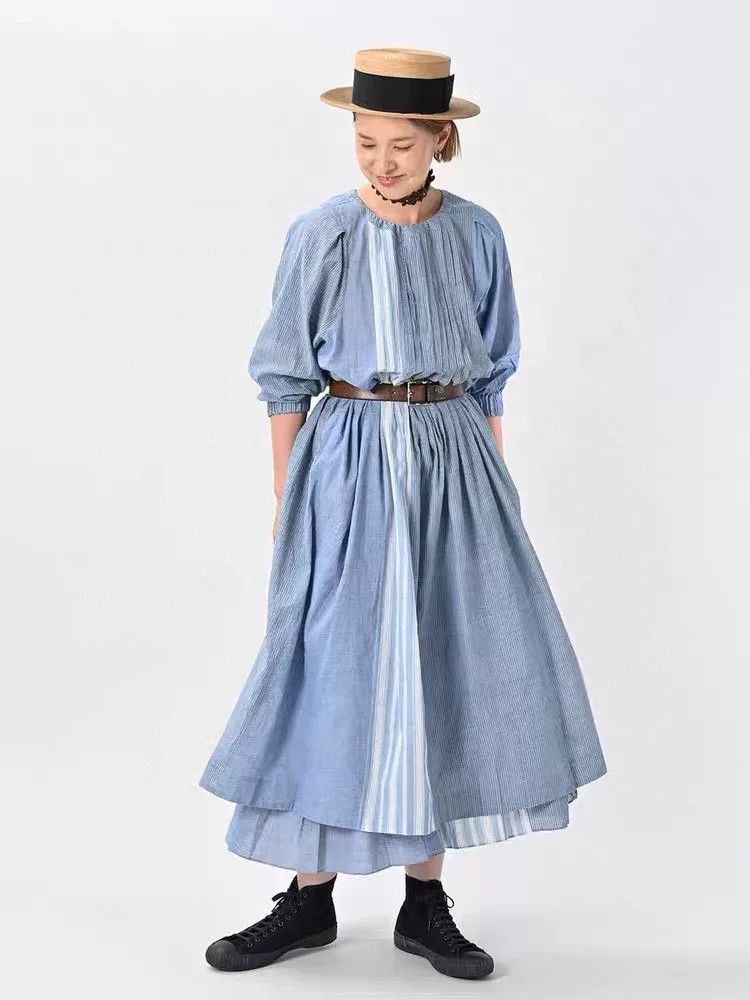 45rpm 45R Cotton Khadi Pleated Dress Size M / US 6-8 / IT 42-44 - 5 Thumbnail
