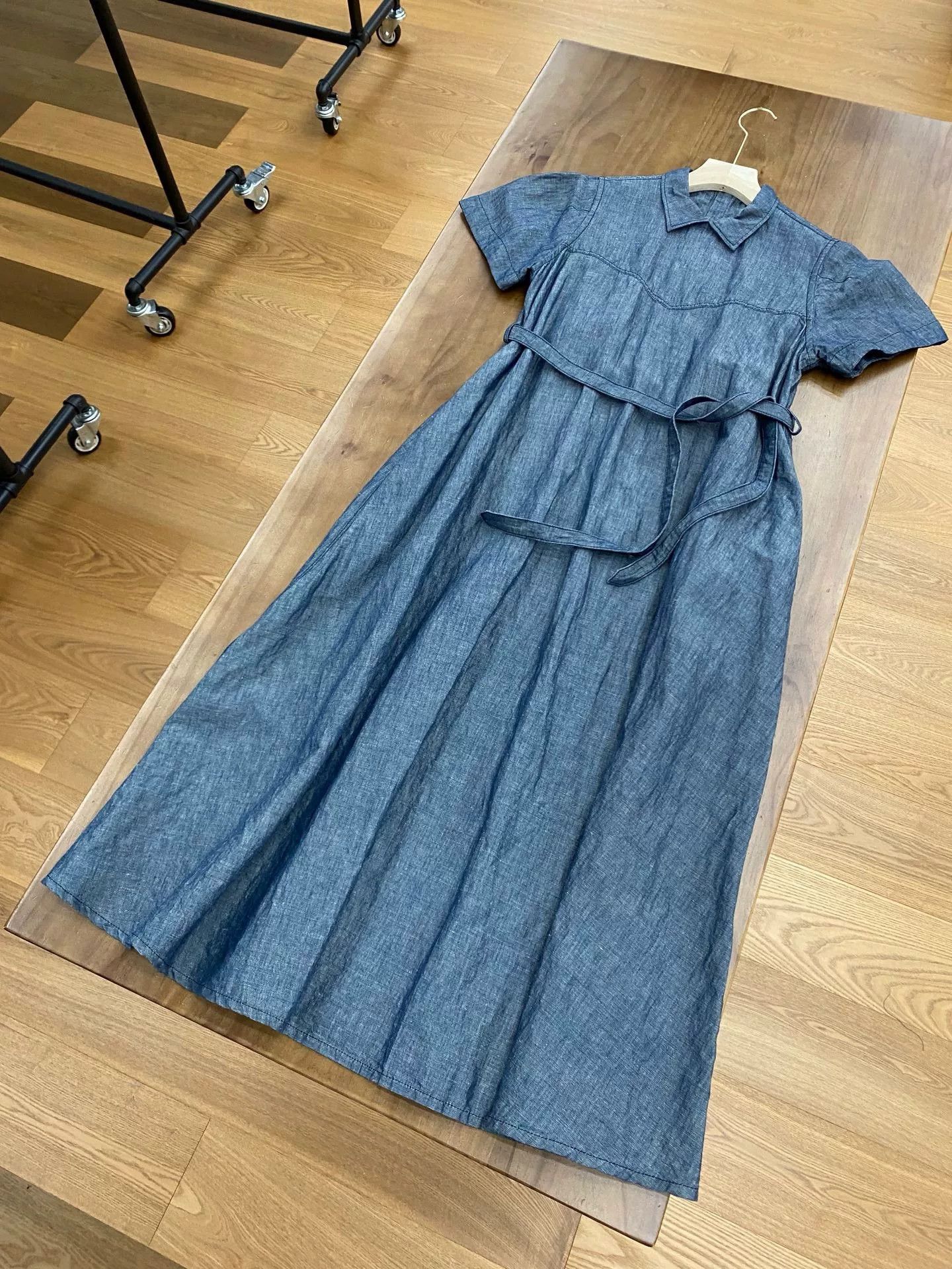 45rpm 45R Women's Indigo Cotton-Linen Dress Size L / US 10 / IT 46 - 2 Thumbnail