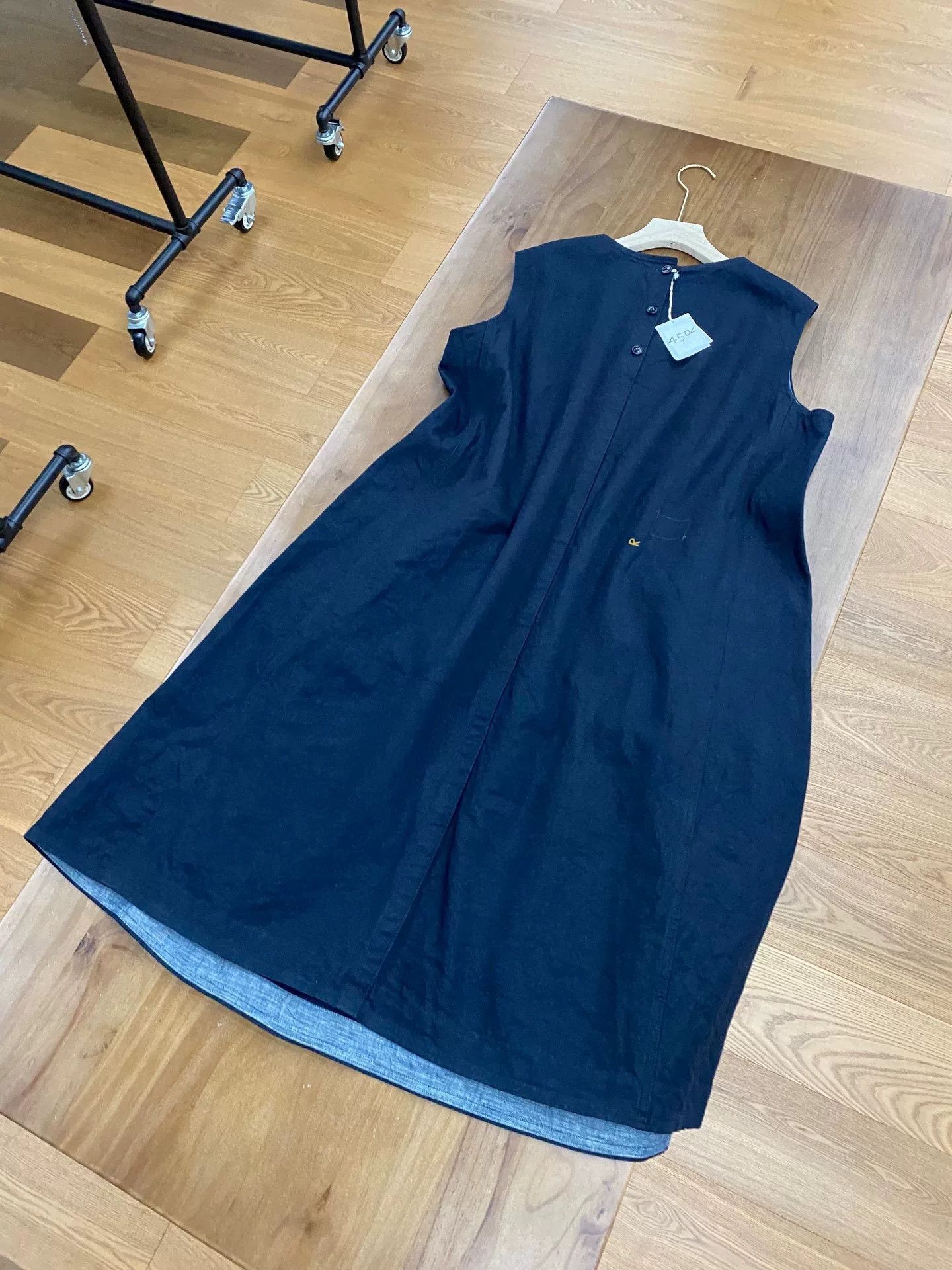 45rpm 45R Blue Cotton Sleeveless A-line Dress Size M / US 6-8 / IT 42-44 - 6 Thumbnail