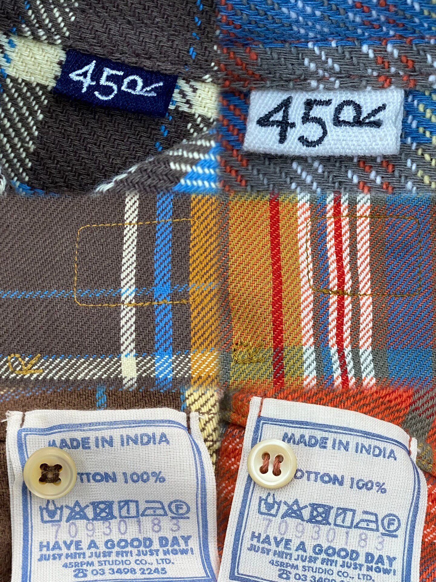 45rpm 45R Women's Plaid Shirt Size M / US 6-8 / IT 42-44 - 4 Thumbnail