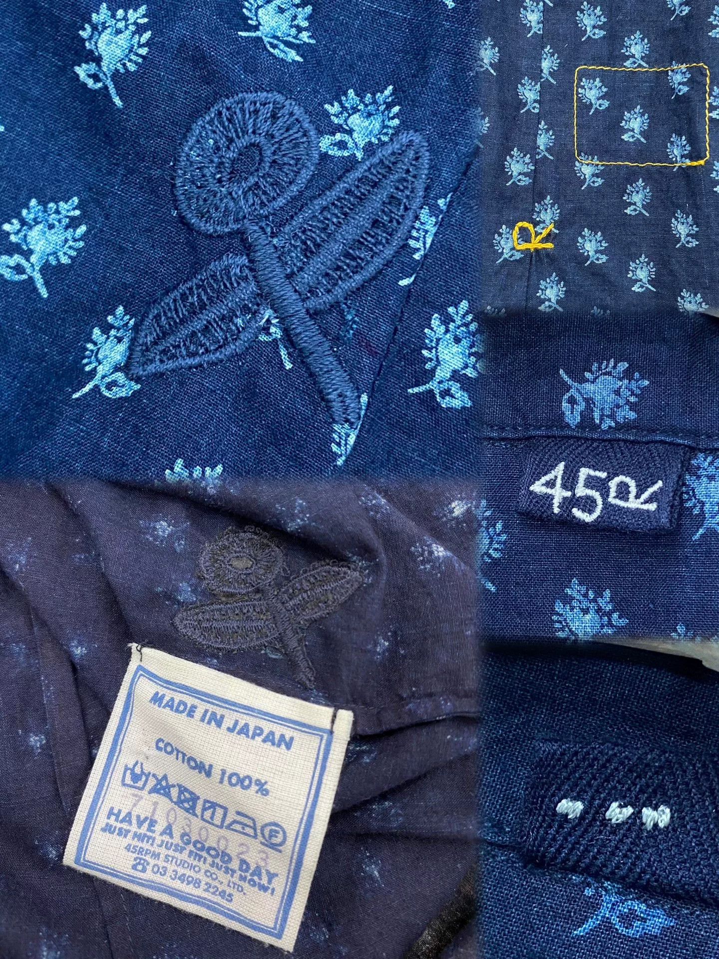 45rpm 45R Indigo Forget-Me-Not Shirt Size L / US 10 / IT 46 - 9 Thumbnail