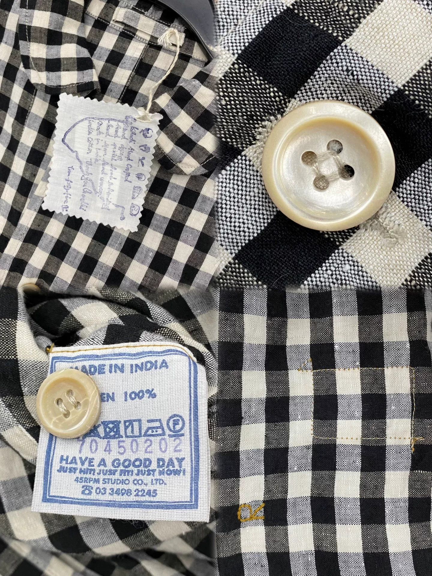 45rpm 45R Linen Check Coat Dress Size M / US 6-8 / IT 42-44 - 4 Thumbnail