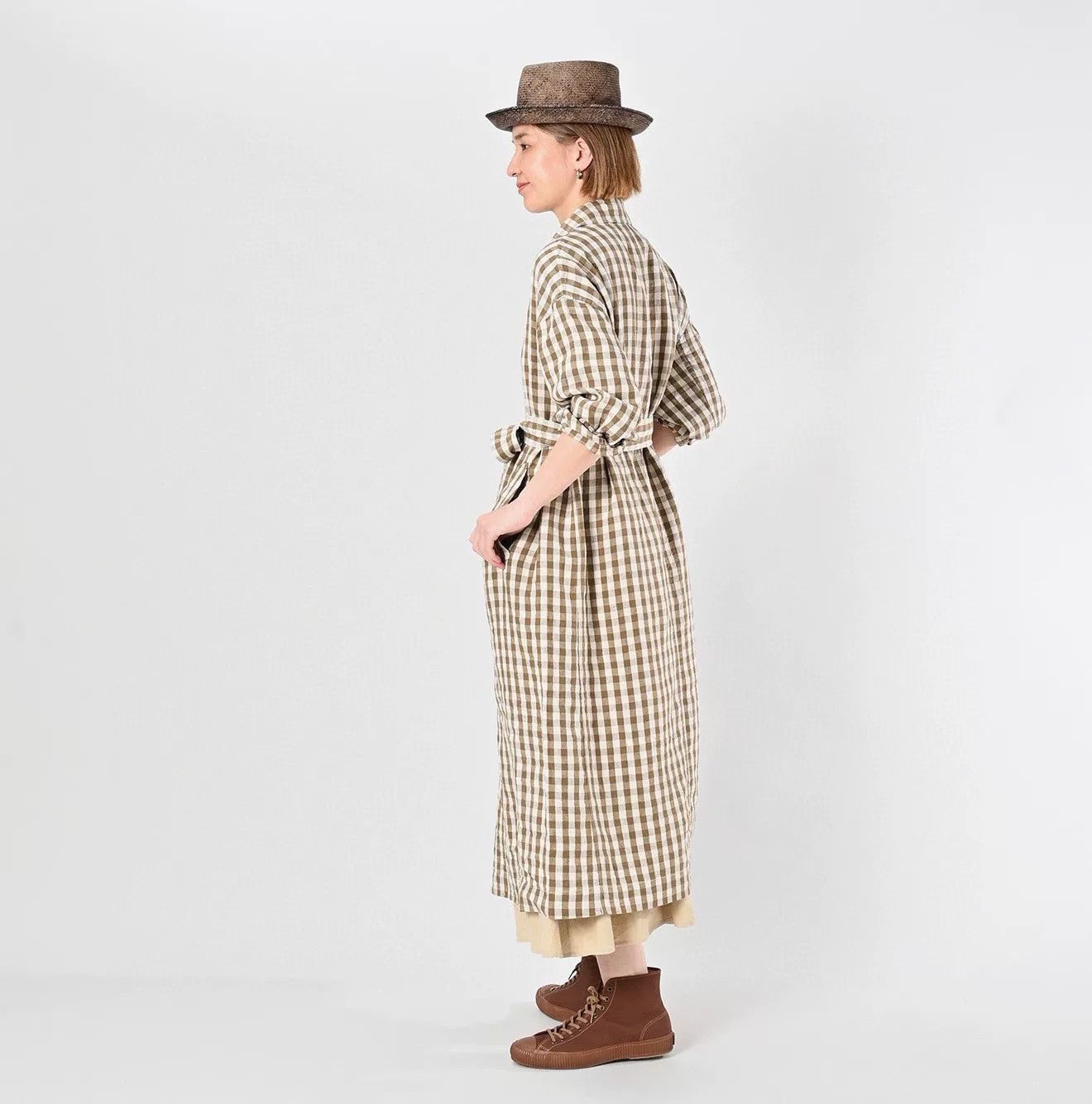 45rpm 45R Linen Check Coat Dress Size M / US 6-8 / IT 42-44 - 8 Thumbnail