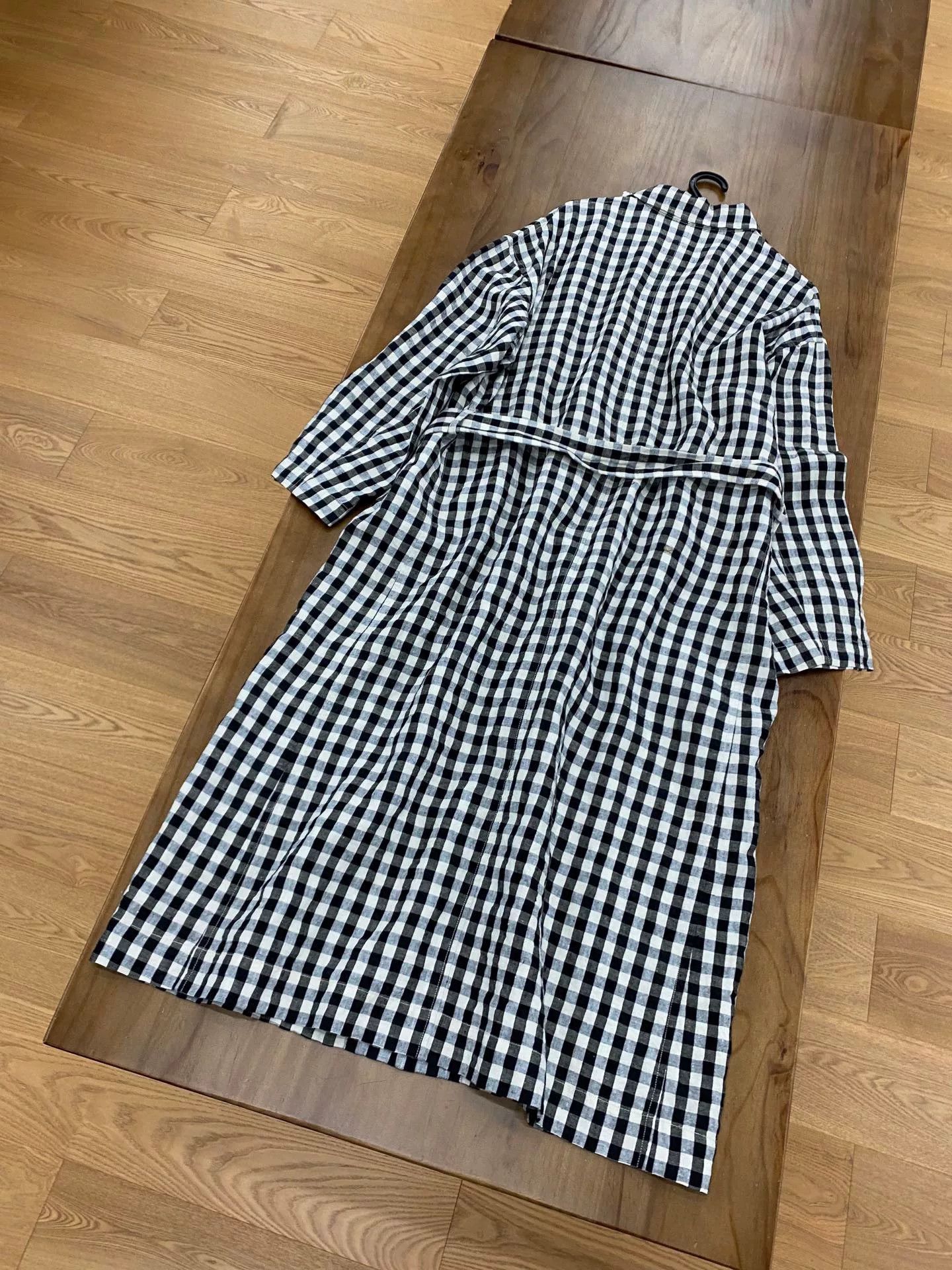 45rpm 45R Linen Check Coat Dress Size M / US 6-8 / IT 42-44 - 3 Thumbnail