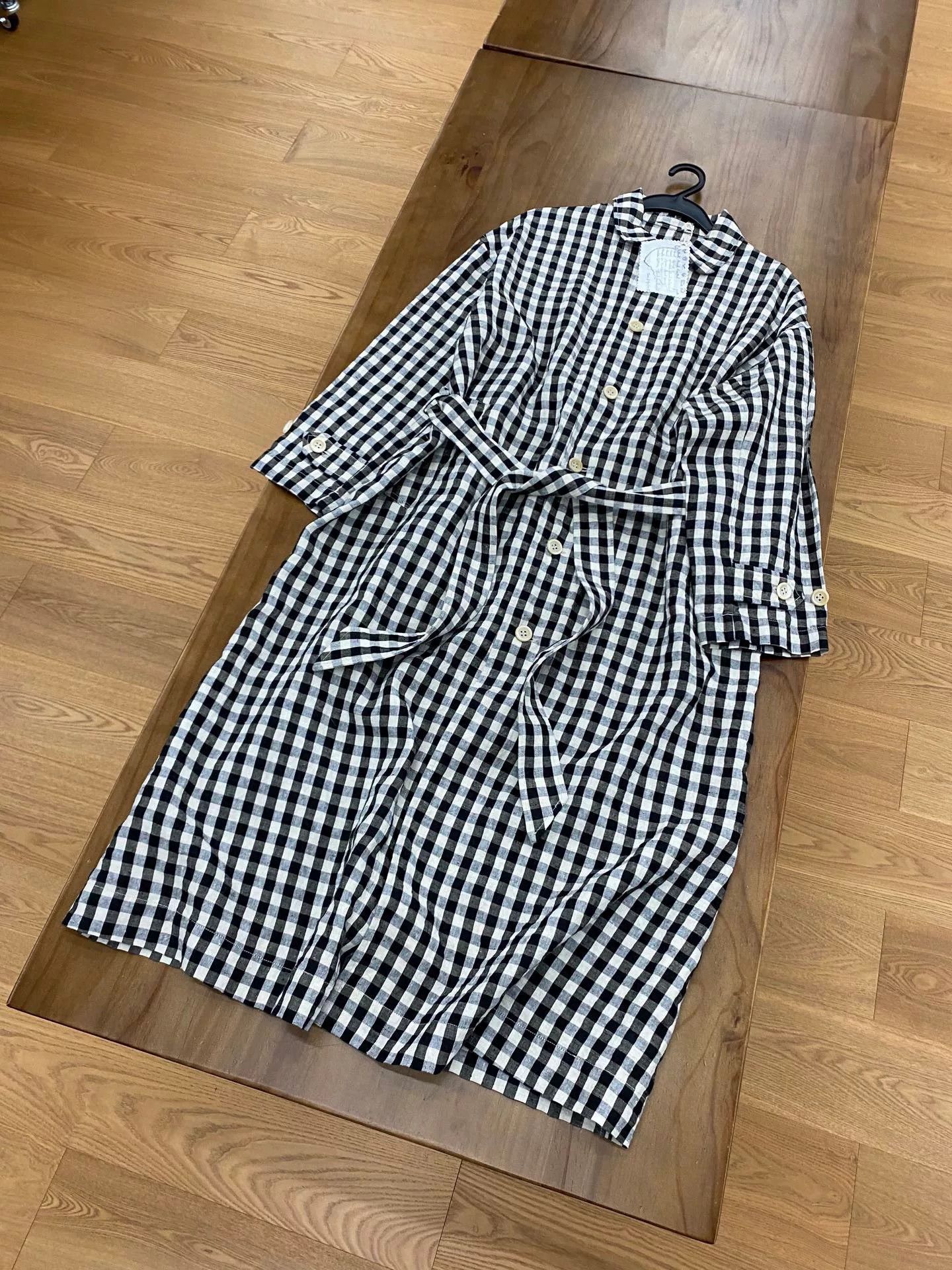45rpm 45R Linen Check Coat Dress Size M / US 6-8 / IT 42-44 - 2 Thumbnail