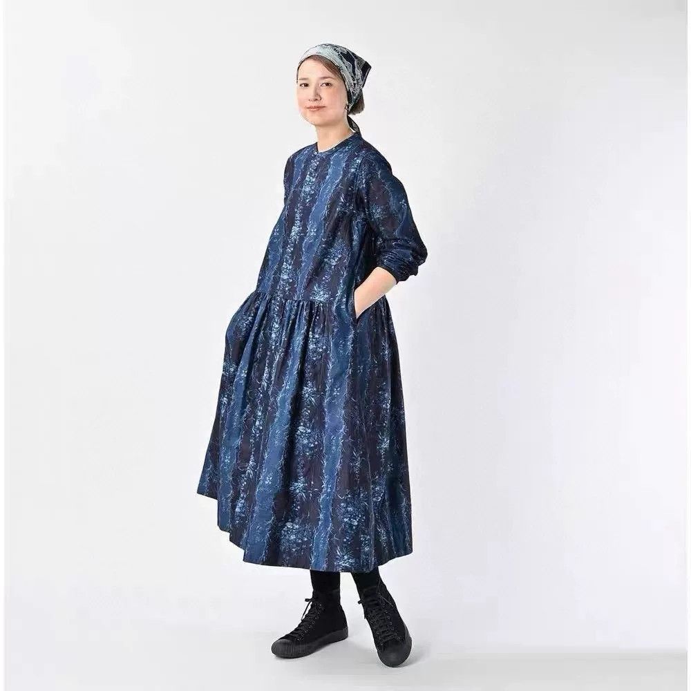 45rpm 45R Indigo Floral Print Panel Dress Size M / US 6-8 / IT 42-44 - 8 Thumbnail