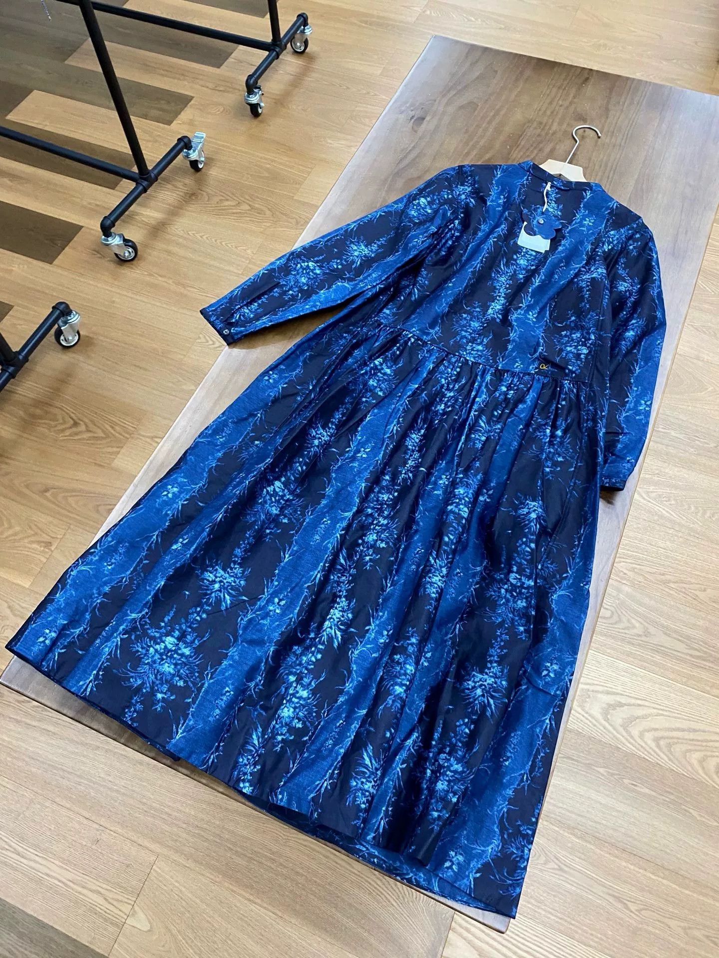 45rpm 45R Indigo Floral Print Panel Dress Size M / US 6-8 / IT 42-44 - 3 Thumbnail