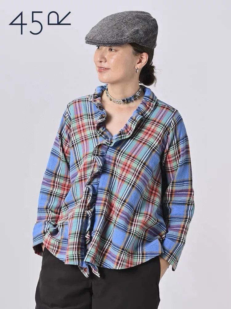45rpm 45R New Flannel Check Shirt Size US M / EU 48-50 / 2 - 9 Thumbnail
