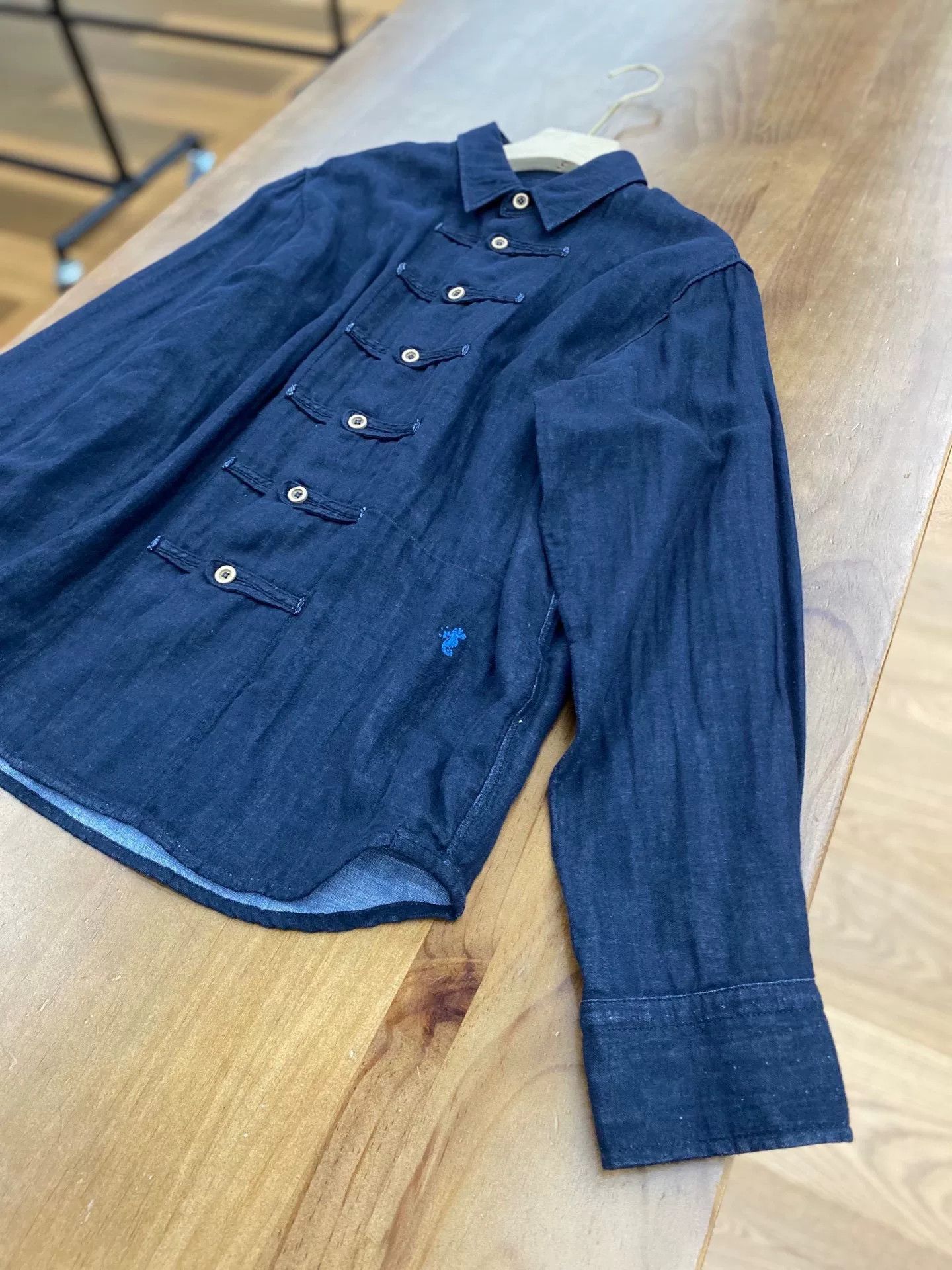 45rpm 45R Indigo Embroidered Work Shirt Jacket Size US S / EU 44-46 / 1 - 8 Thumbnail