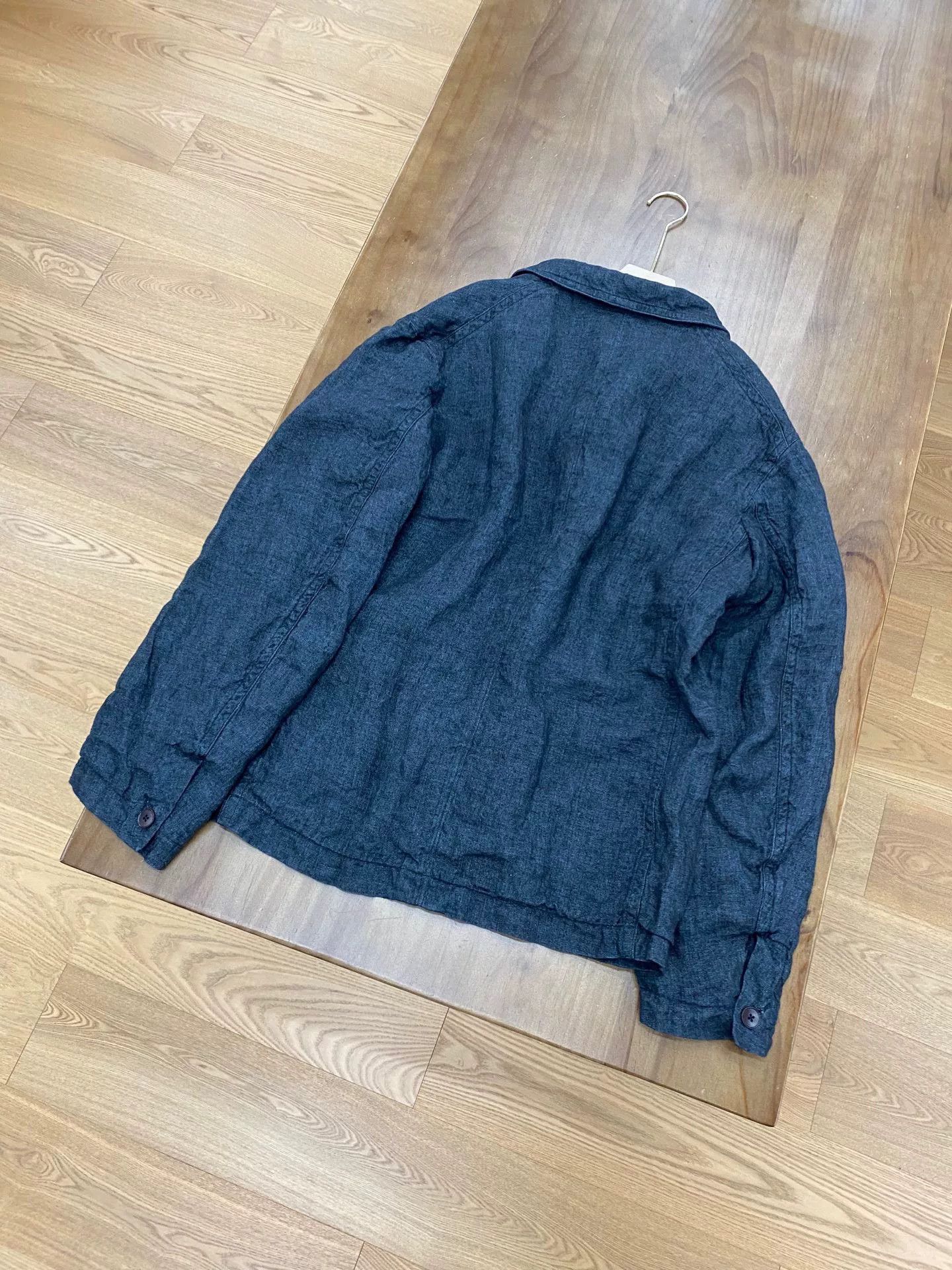 KAVU Kaval Dark Gray Linen Button Coat Size US M / EU 48-50 / 2 - 4 Thumbnail