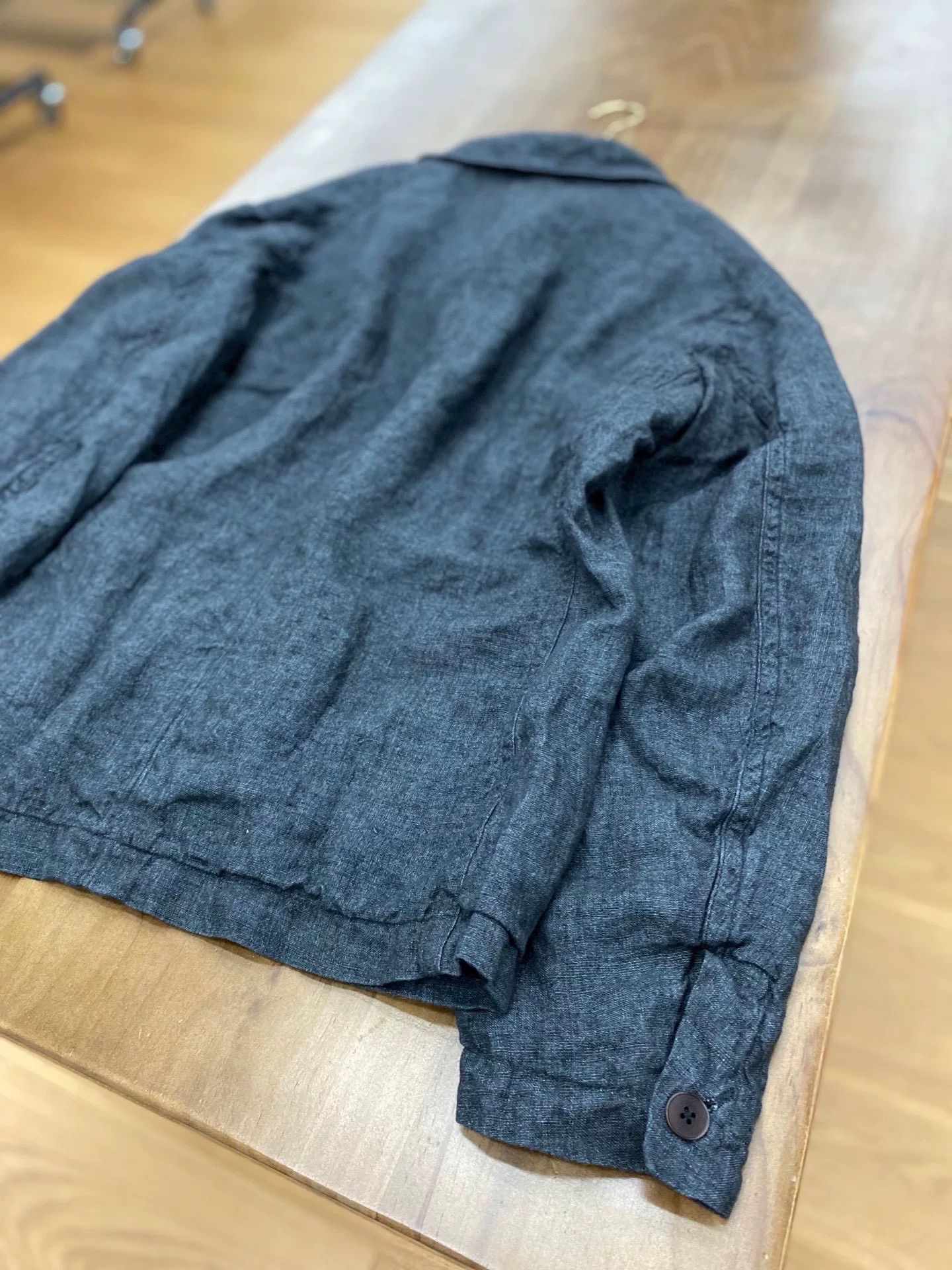 KAVU Kaval Dark Gray Linen Button Coat Size US M / EU 48-50 / 2 - 6 Thumbnail