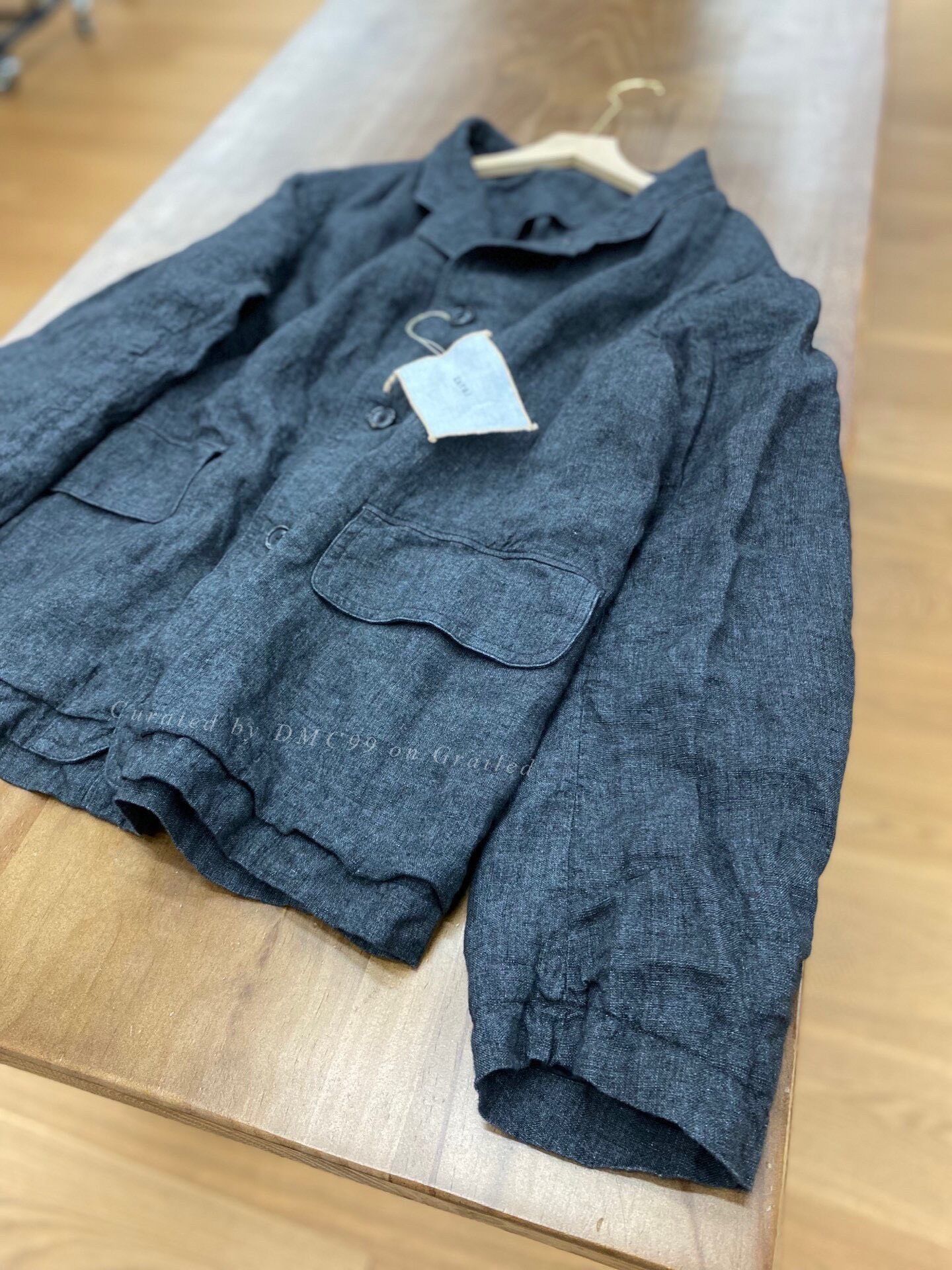 KAVU Kaval Dark Gray Linen Button Coat Size US M / EU 48-50 / 2 - 3 Thumbnail