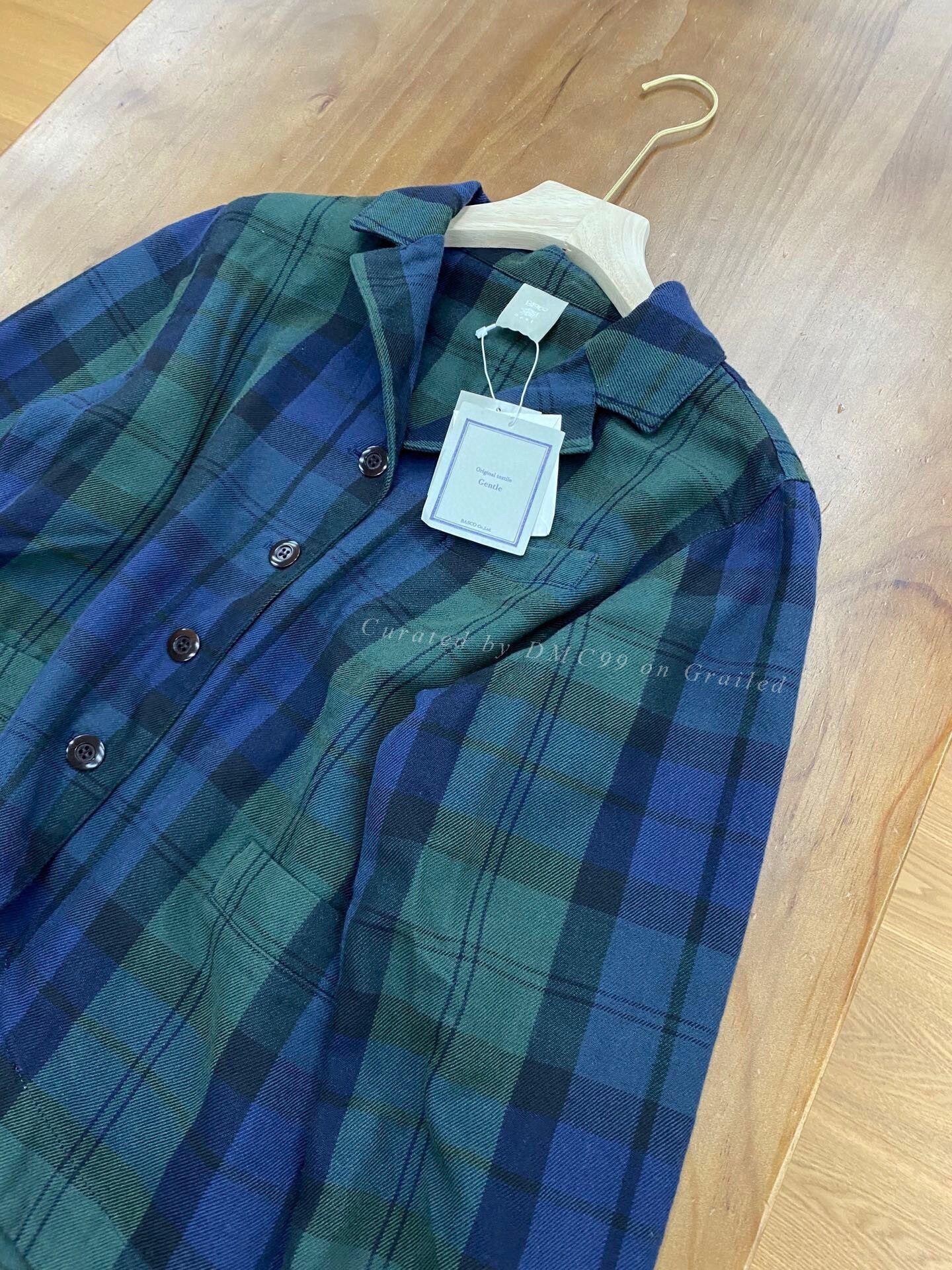 Basco BASCO Gentle Blue-Green Plaid Shirt Jacket Size M / US 6-8 / IT 42-44 - 2 Thumbnail