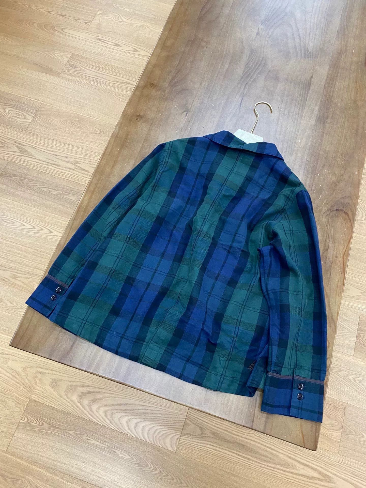 Basco BASCO Gentle Blue-Green Plaid Shirt Jacket Size M / US 6-8 / IT 42-44 - 4 Thumbnail