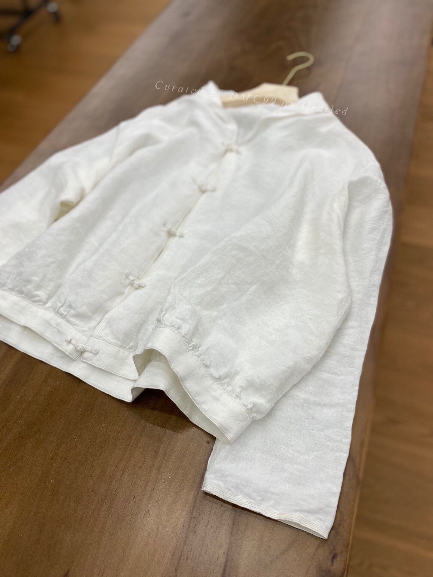 KAVU Kaval White Linen Frog Button Cardigan Size M / US 6-8 / IT 42-44 - 6 Thumbnail