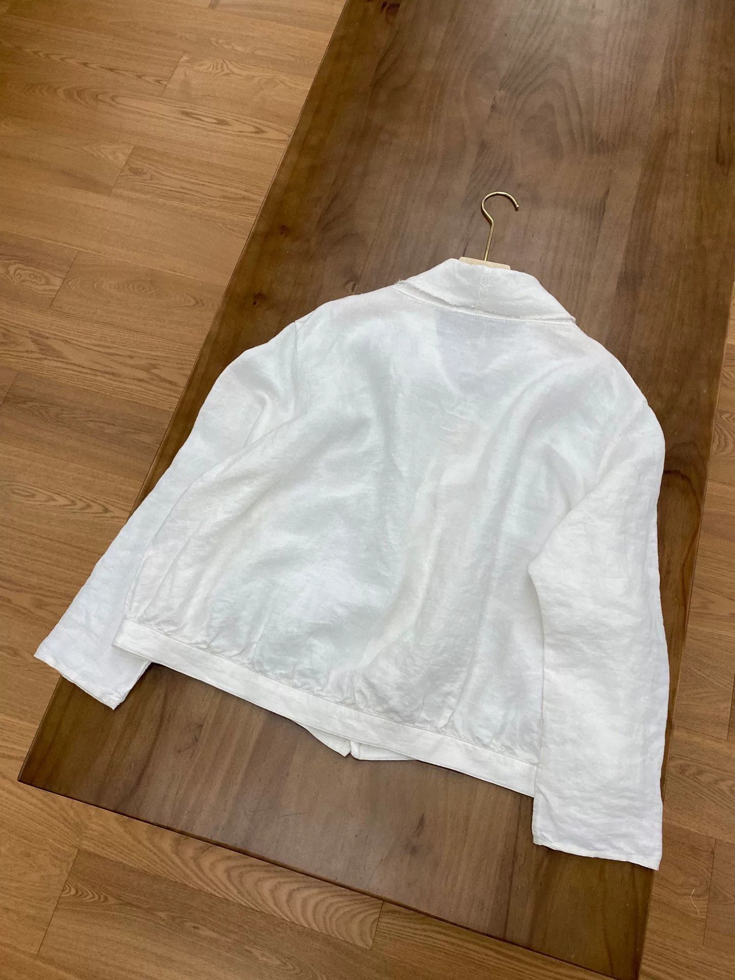 KAVU Kaval White Linen Frog Button Cardigan Size M / US 6-8 / IT 42-44 - 7 Thumbnail