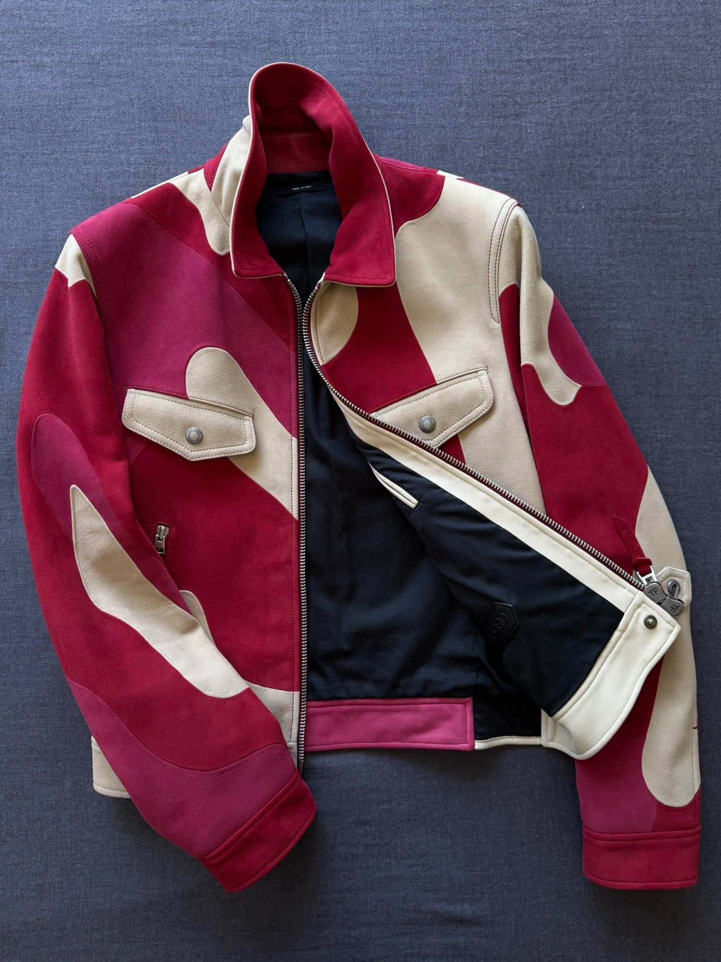 Tom Ford Tom Ford 2016SS Asymmetric Tri-Color Leather Jacket Size US S / EU 44-46 / 1 - 2 Thumbnail