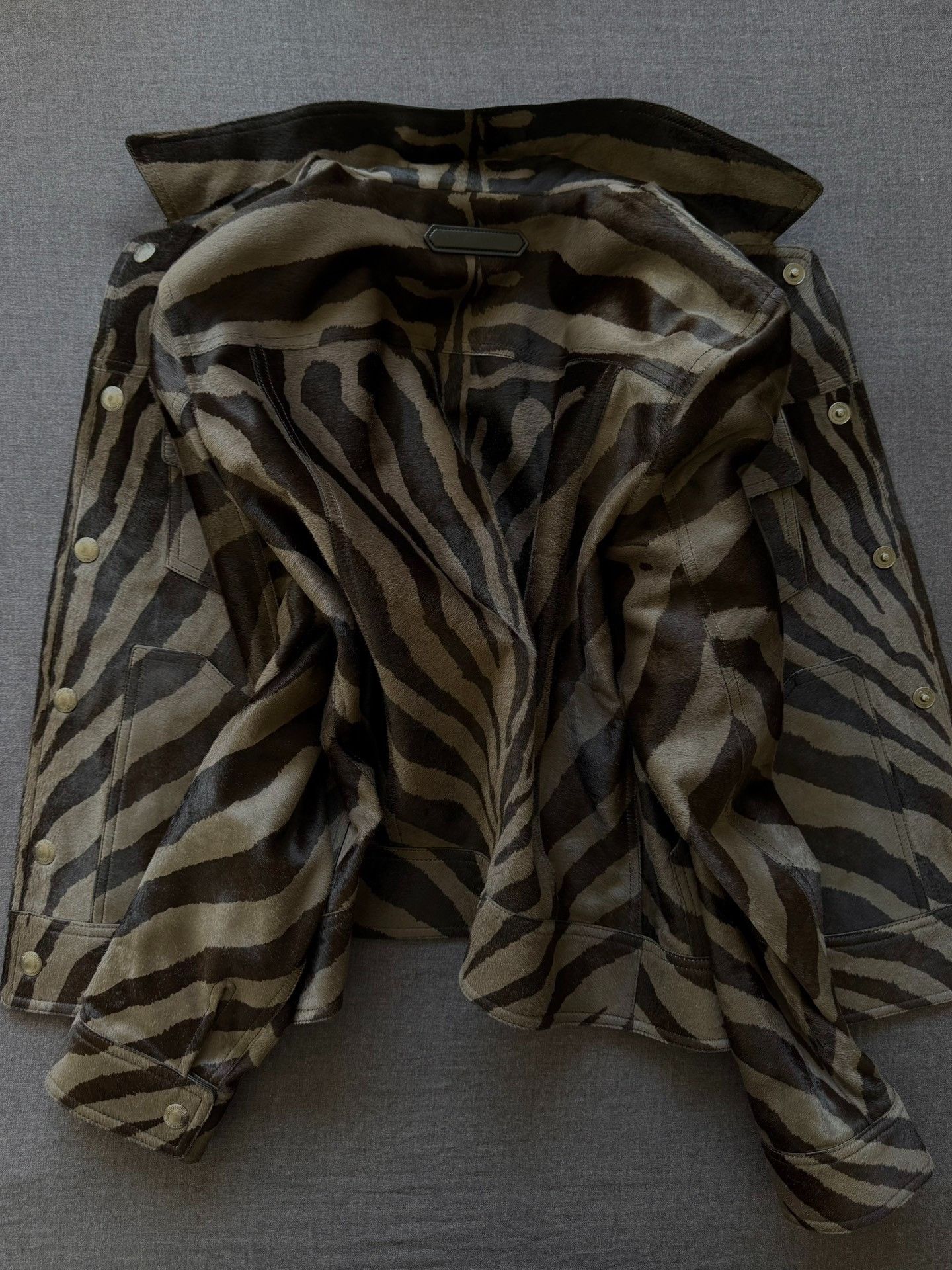 Tom Ford Tom Ford 2018SS Mohair Zebra Leather Jacket Size US S / EU 44-46 / 1 - 5 Thumbnail