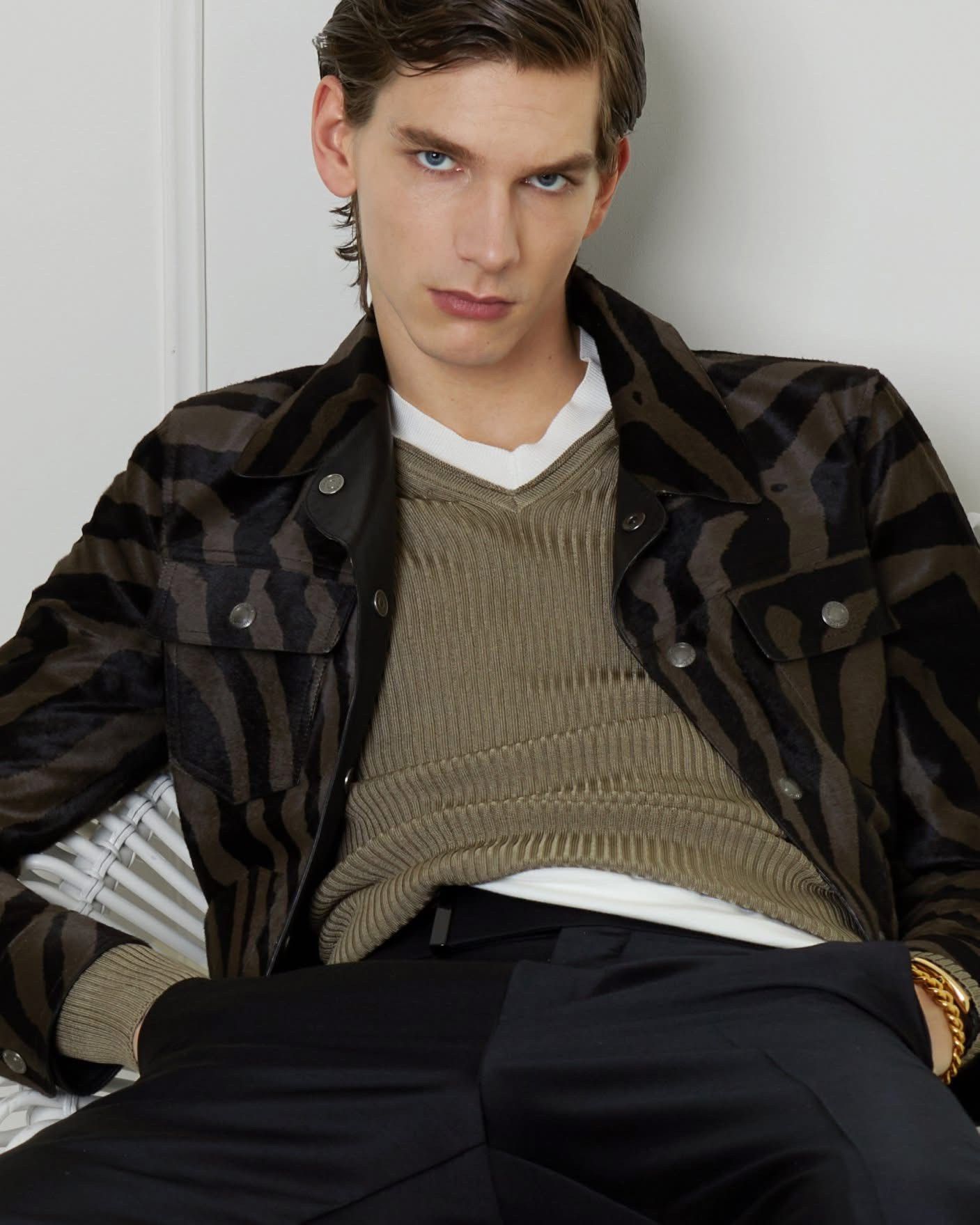 Tom Ford Tom Ford 2018SS Mohair Zebra Leather Jacket Size US S / EU 44-46 / 1 - 7 Thumbnail