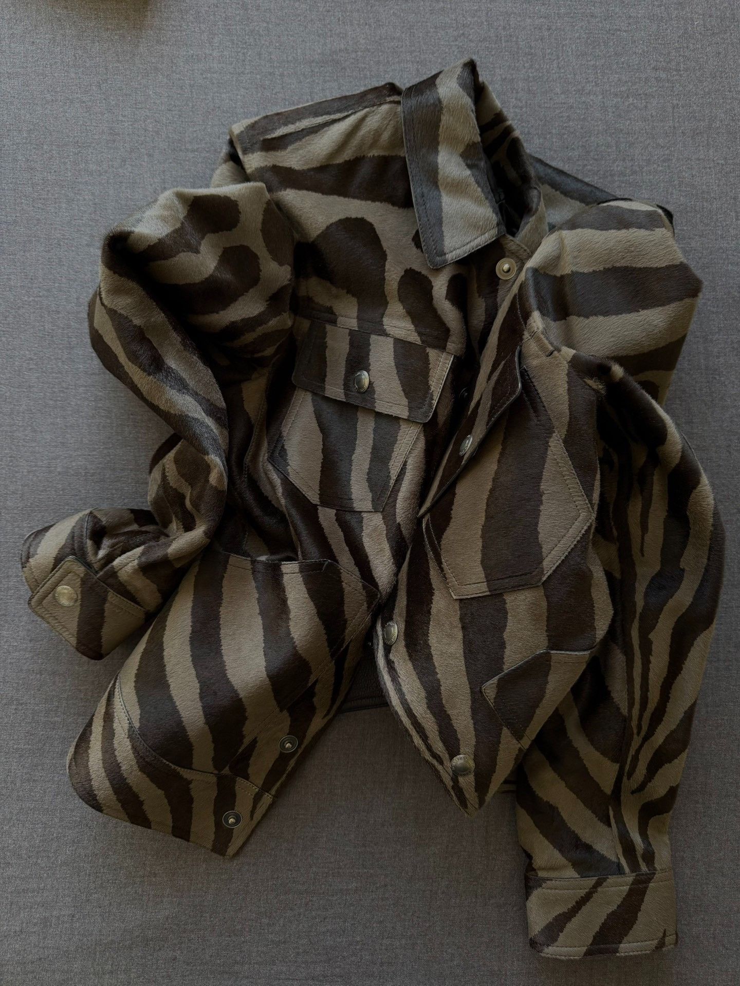 Tom Ford Tom Ford 2018SS Mohair Zebra Leather Jacket Size US S / EU 44-46 / 1 - 6 Thumbnail