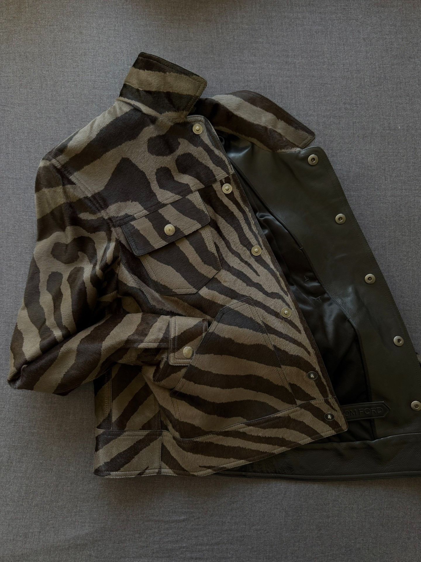 Tom Ford Tom Ford 2018SS Mohair Zebra Leather Jacket Size US S / EU 44-46 / 1 - 4 Thumbnail