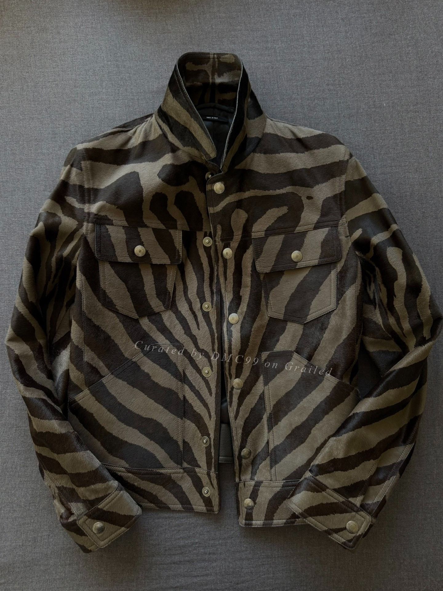 Tom Ford Tom Ford 2018SS Mohair Zebra Leather Jacket Size US S / EU 44-46 / 1 - 2 Thumbnail