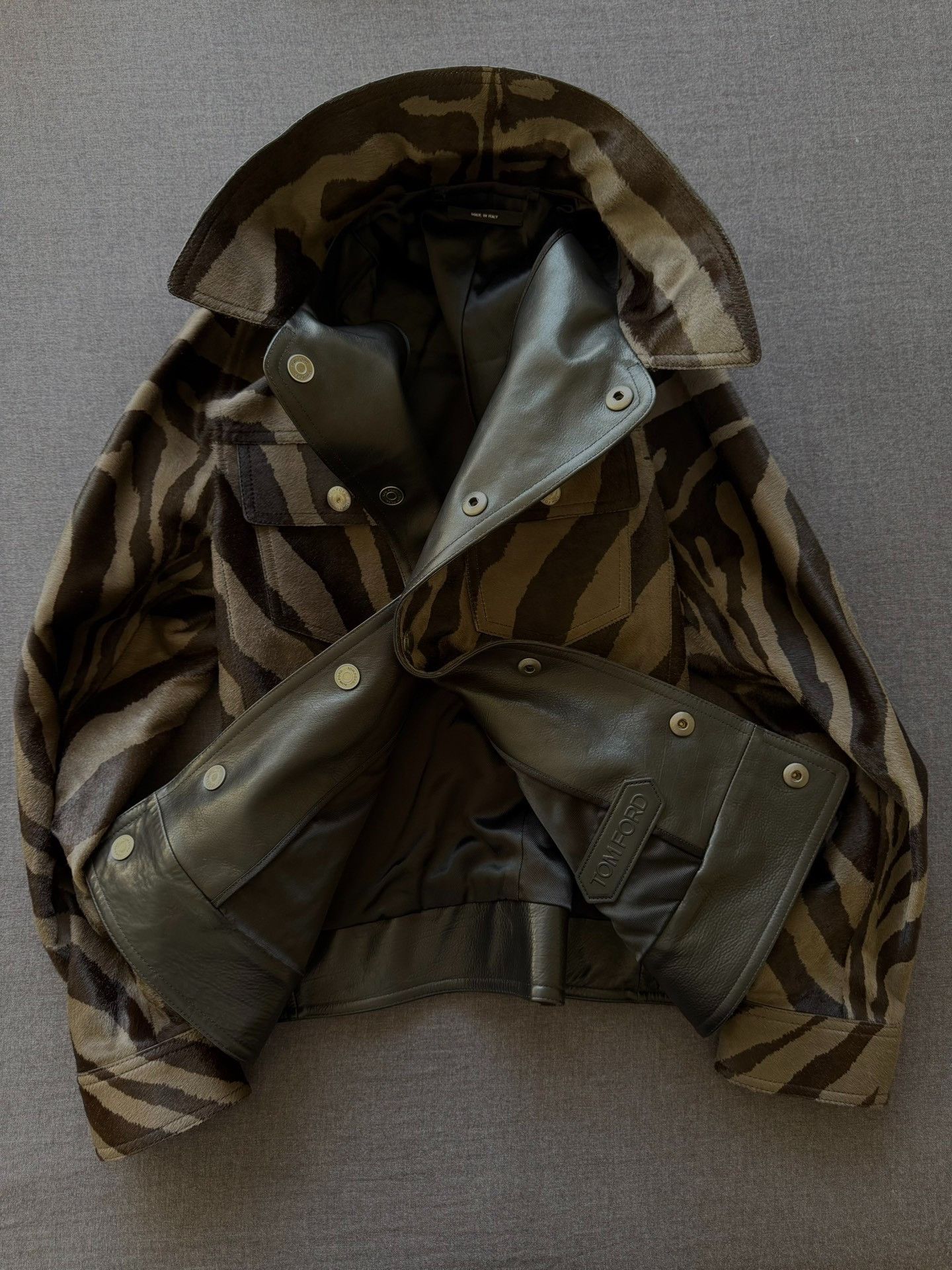 Tom Ford Tom Ford 2018SS Mohair Zebra Leather Jacket Size US S / EU 44-46 / 1 - 3 Thumbnail