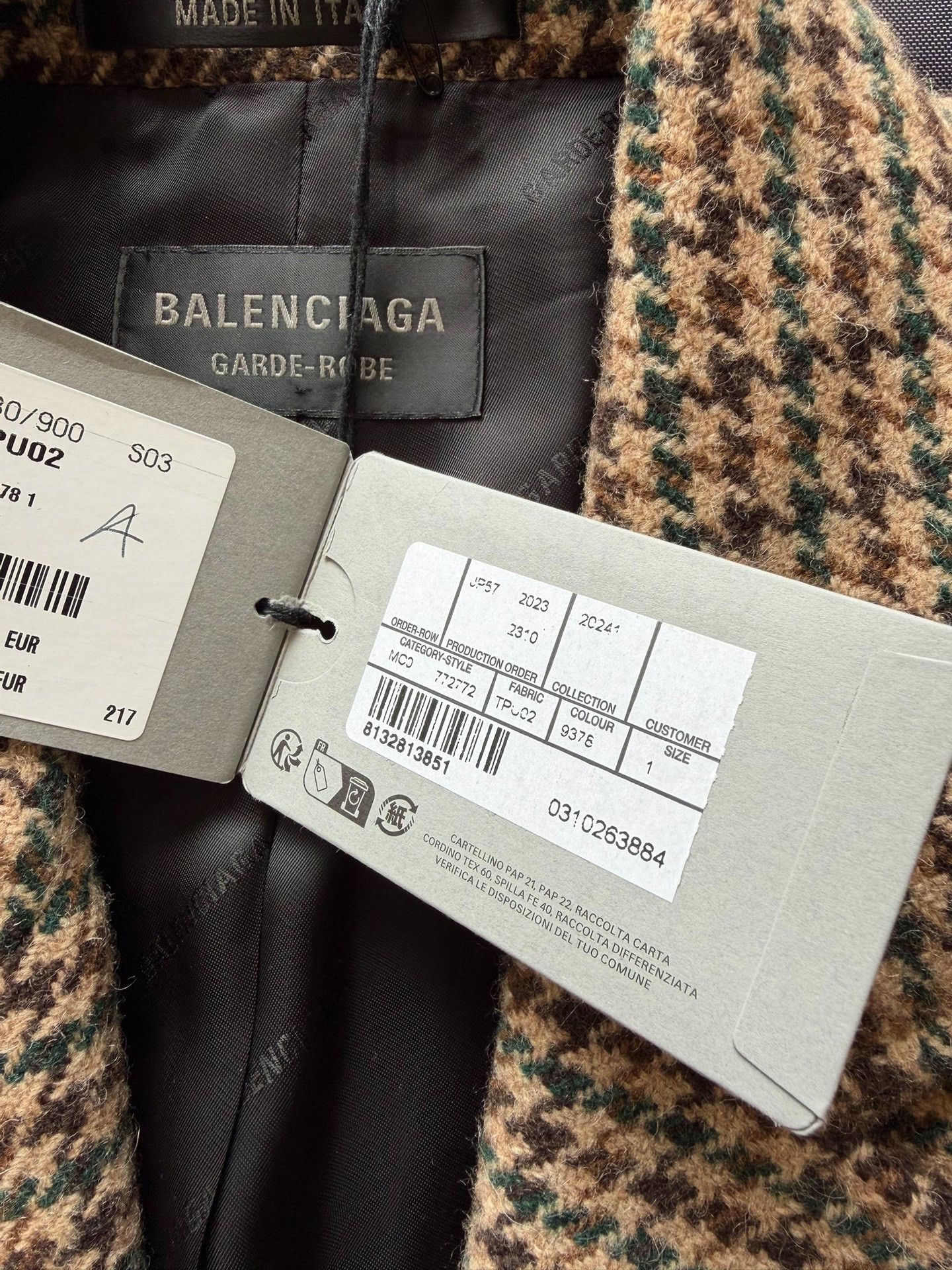 Balenciaga Balenciaga Houndstooth Long Coat Size S / US 4 / IT 40 - 5 Thumbnail