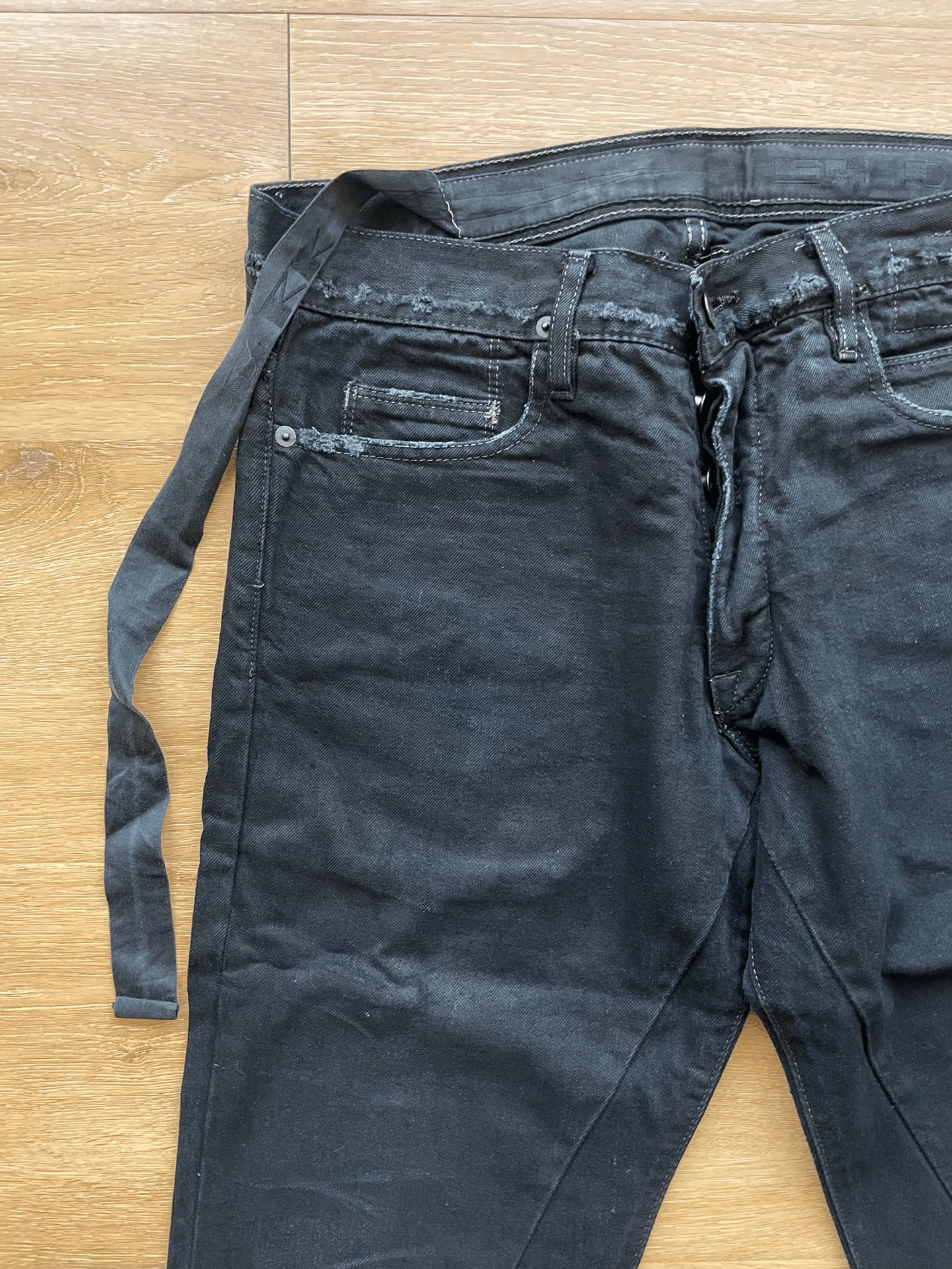 Rick Owens Rick Owens Dark Shadow Distressed Overdyed Denim Size US 32 / EU 48 - 2 Thumbnail