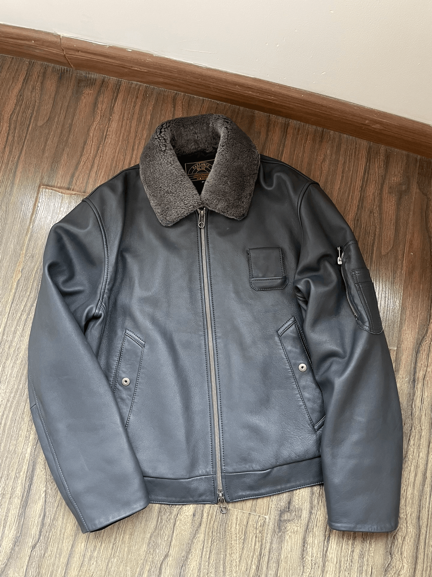 Other Radiance Blue French Flight Leather Jacket Size US XL / EU 56 / 4 - 2 Thumbnail