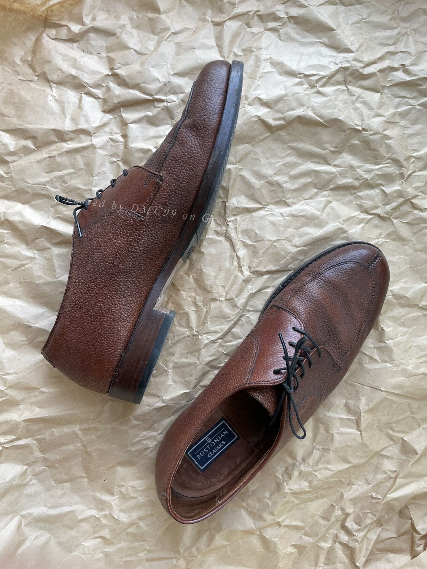 Bostonian Bostonian Lychee Grain V-Tip Leather Shoes Size US 10 / EU 43 - 7 Thumbnail