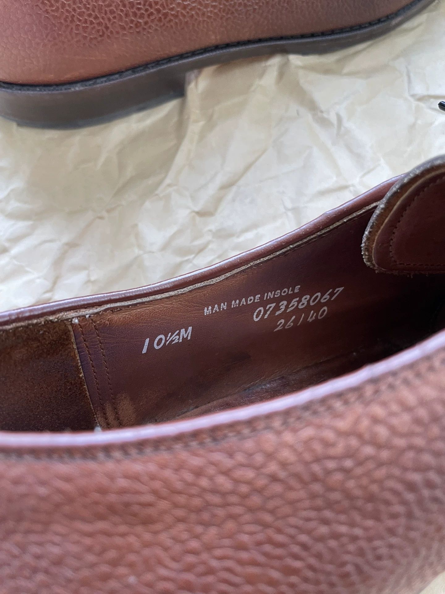 Bostonian Bostonian Lychee Grain V-Tip Leather Shoes Size US 10 / EU 43 - 4 Thumbnail