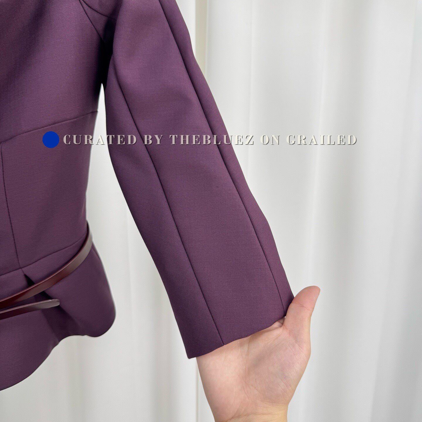 Dior Dior Burgundy Off-the-shoulder Belted Jacket Size XS / US 0-2 / IT 36-38 - 4 Thumbnail