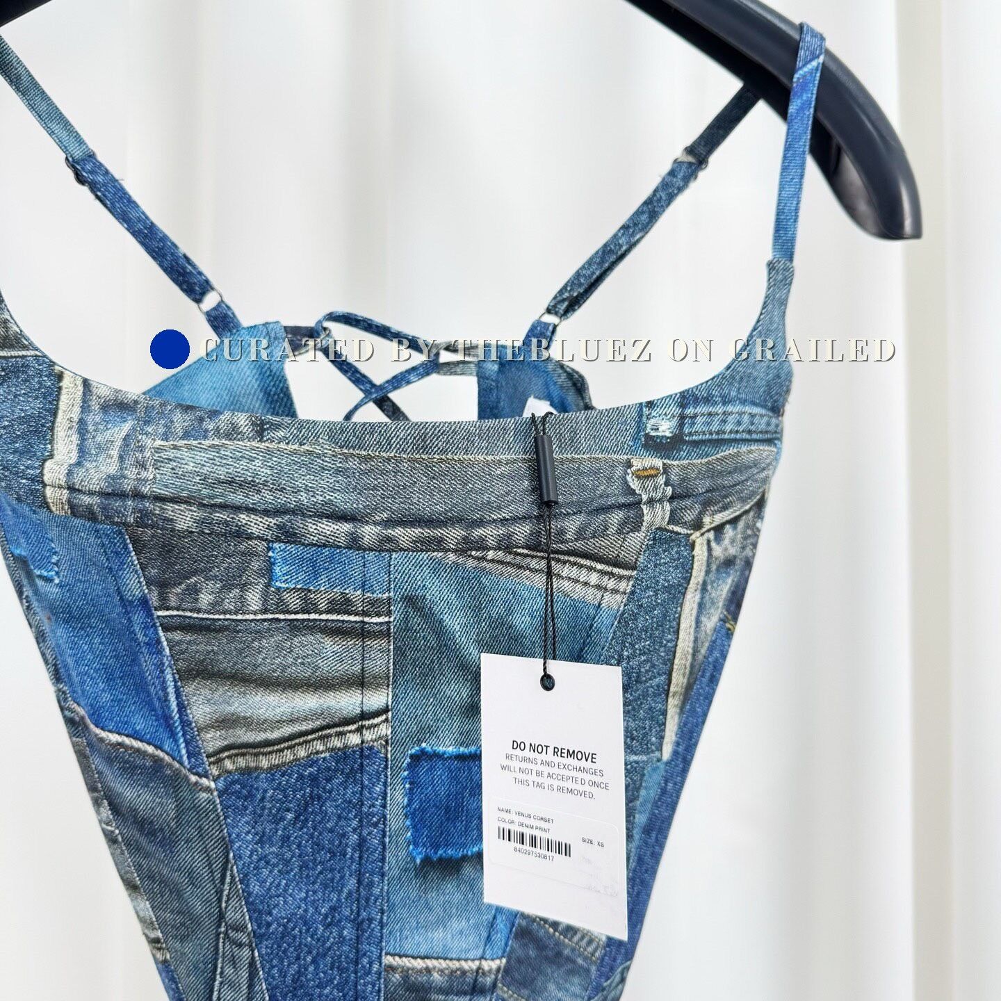 Miaou Miaou Denim Boned Camisole Vest Size XS / US 0-2 / IT 36-38 - 3 Thumbnail
