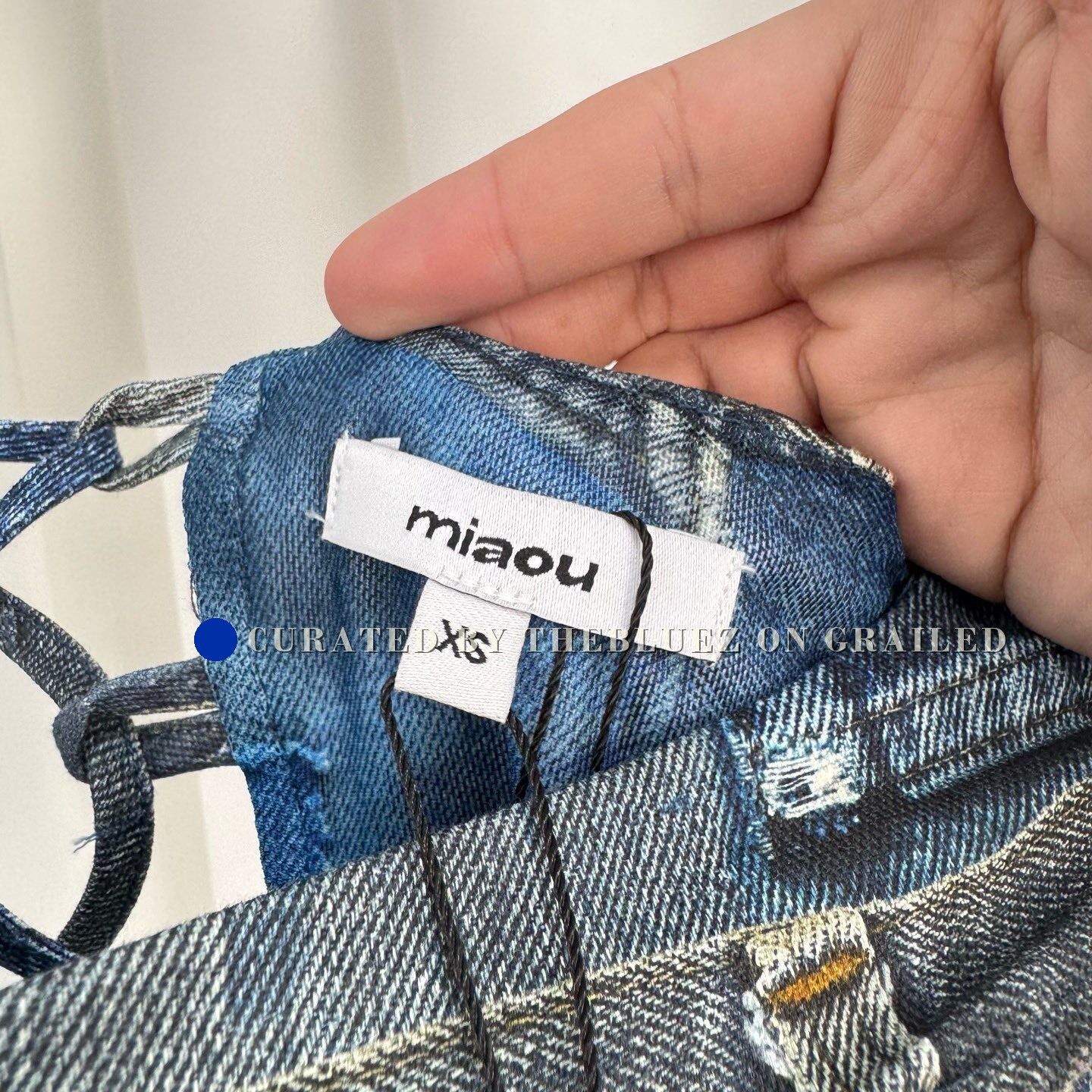 Miaou Miaou Denim Boned Camisole Vest Size XS / US 0-2 / IT 36-38 - 5 Thumbnail