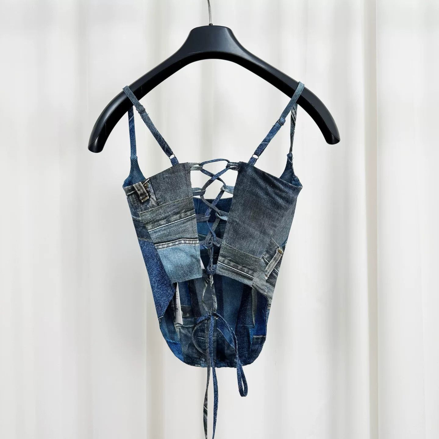 Miaou Miaou Denim Boned Camisole Vest Size XS / US 0-2 / IT 36-38 - 2 Thumbnail