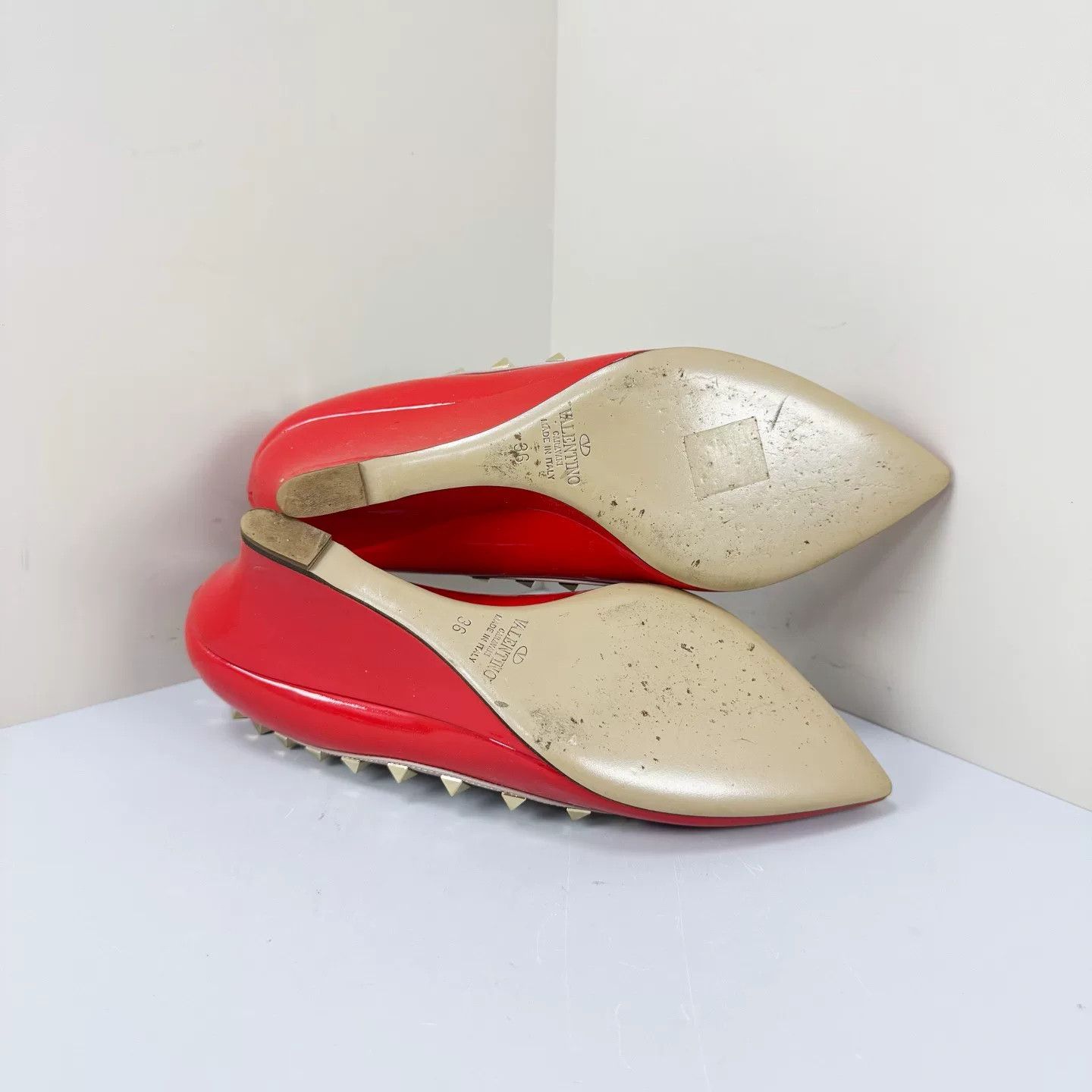 Valentino Valentino Patent Leather Studded Heels Size US 5 / IT 35 - 5 Thumbnail