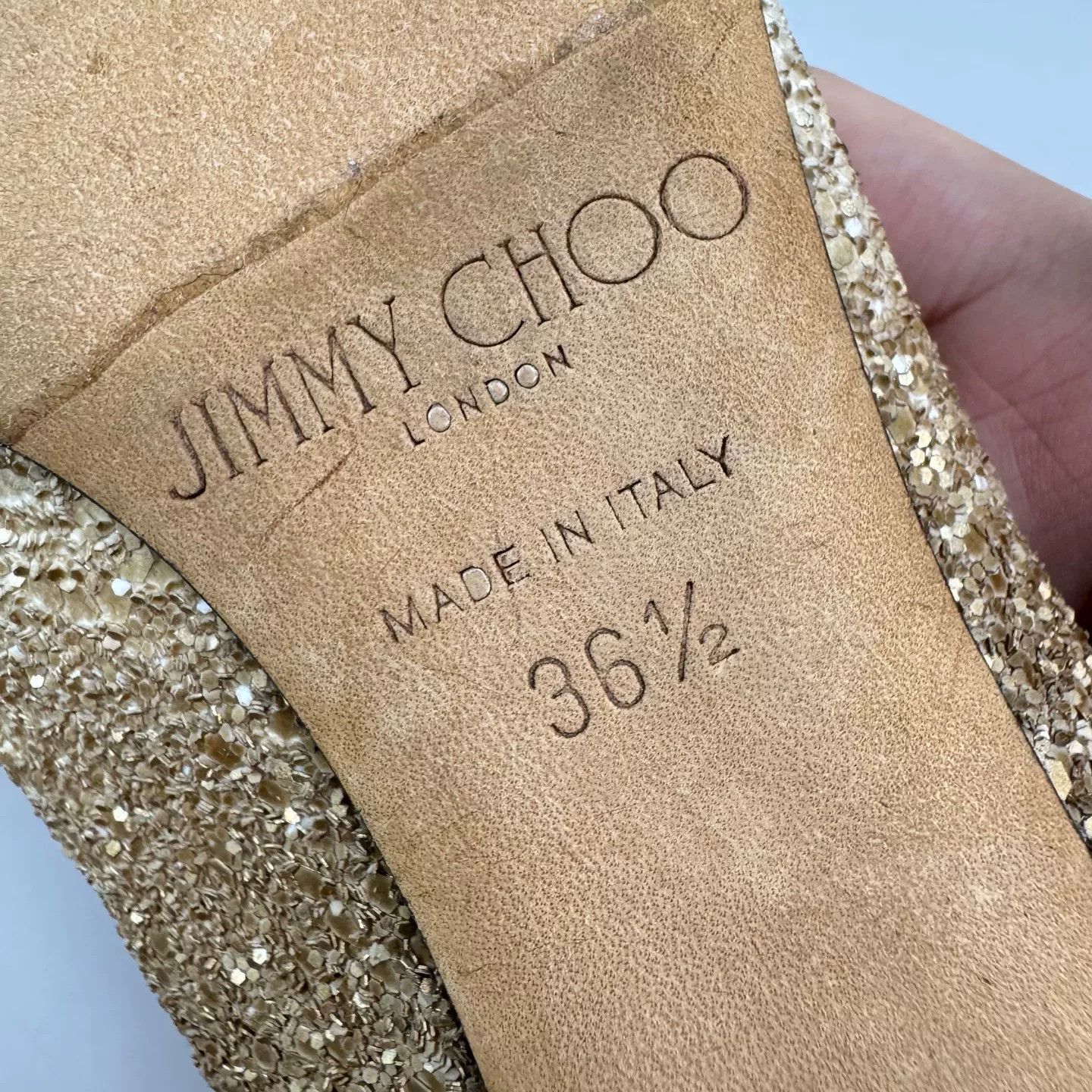 Jimmy Choo Jimmy Choo Platinum-Gold Sequin Heels Size US 5.5 / IT 35.5 - 6 Thumbnail