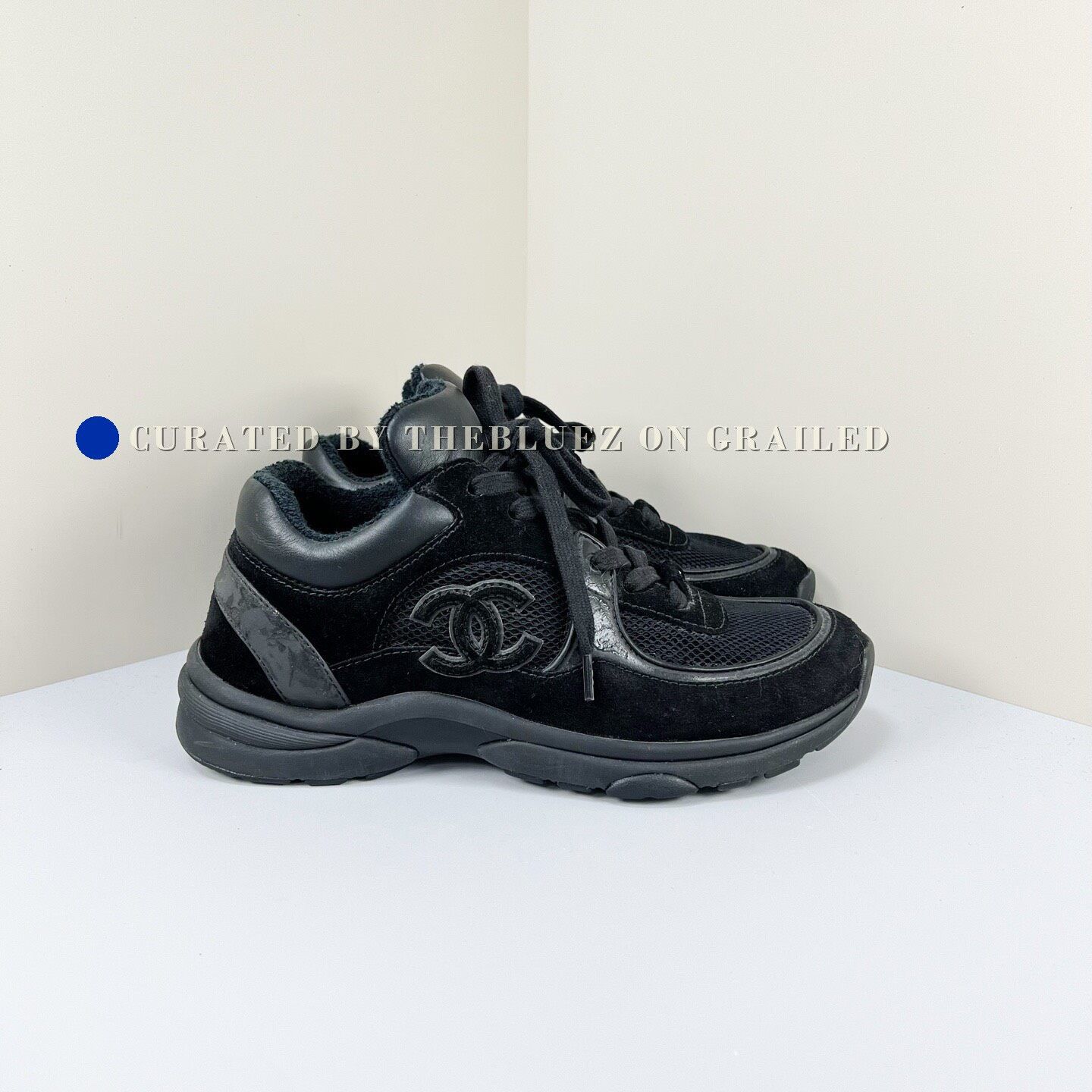 Chanel Chanel Black Suede Double C Sneakers Size US 6 / IT 36 - 4 Thumbnail