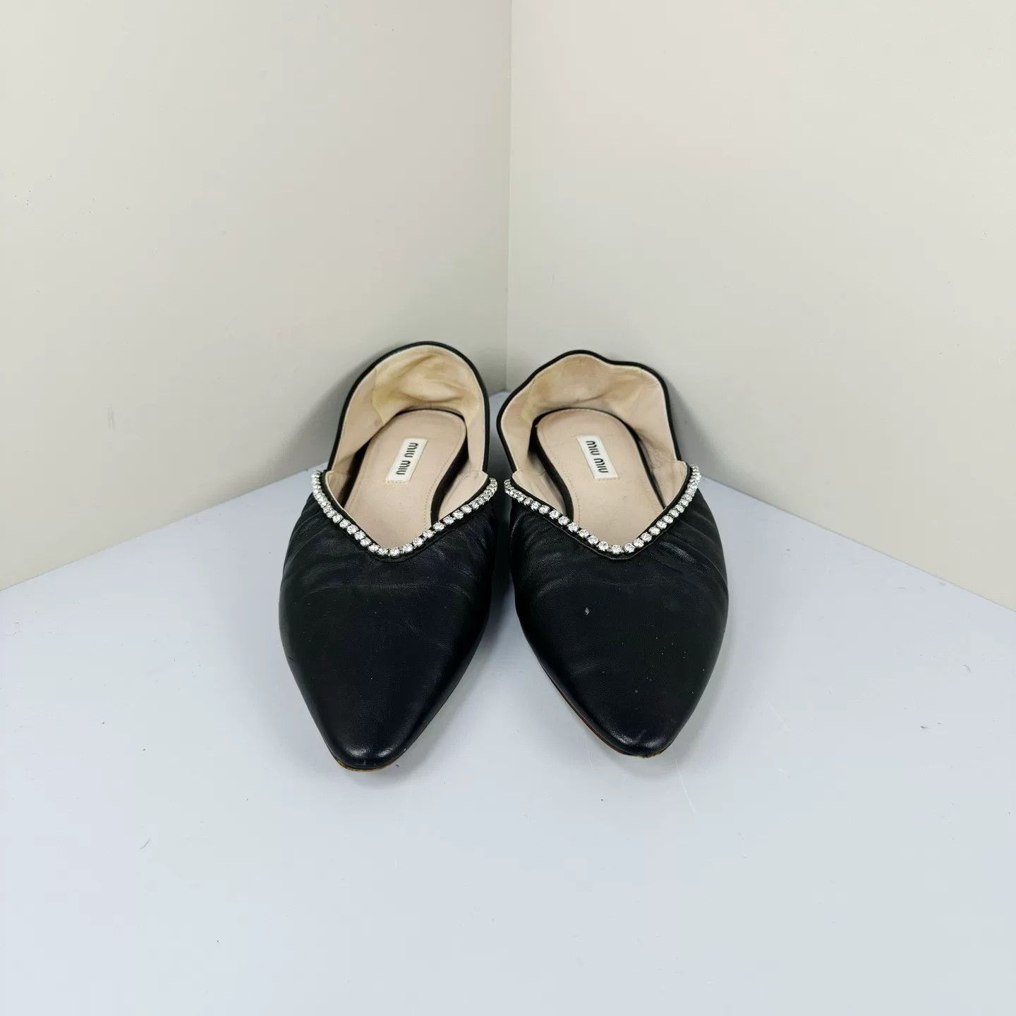 Miu Miu Miu Miu Shearling Crystal Flat Shoes Size US 6 / IT 36 - 2 Thumbnail