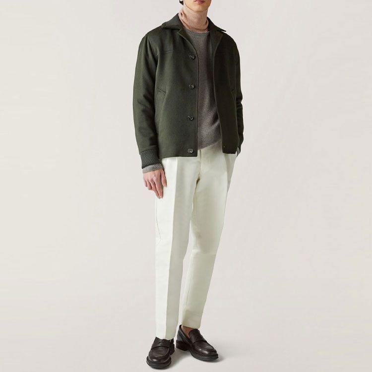 Loro Piana Cashmere Rain System Jacket in Olive Green Size US M / EU 48-50 / 2 - 7 Thumbnail