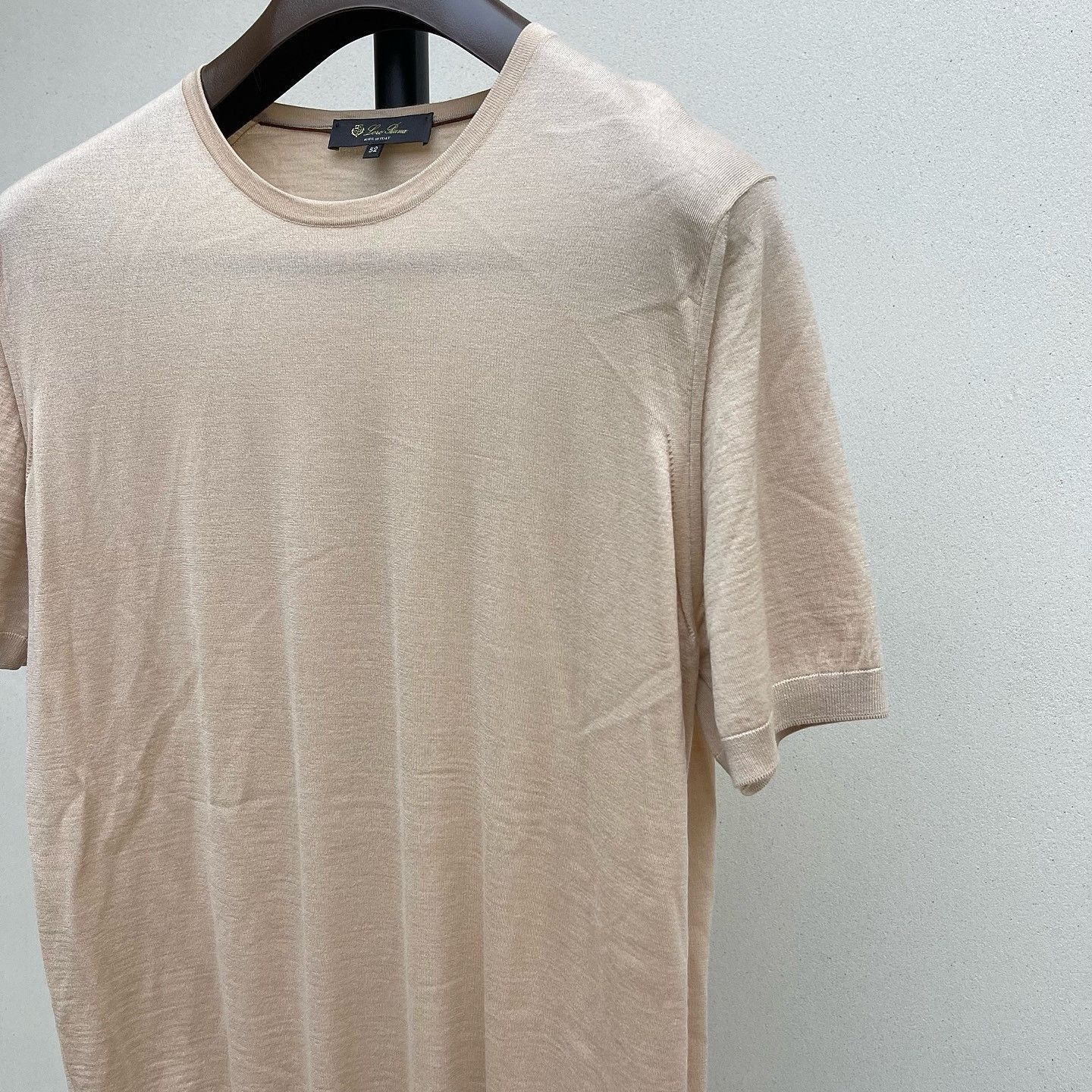 Loro Piana Soft Beige Virgin Wool Short Sleeve T-Shirt Size US L / EU 52-54 / 3 - 7 Thumbnail