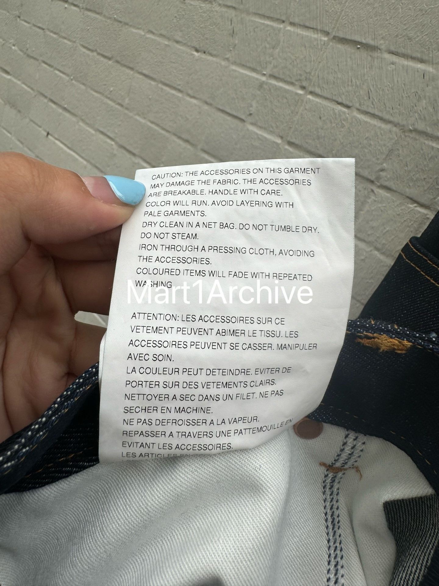 Junya Watanabe Unique Jewel Studded Blue Denim Jeans Size US 32 / EU 48 - 9 Thumbnail