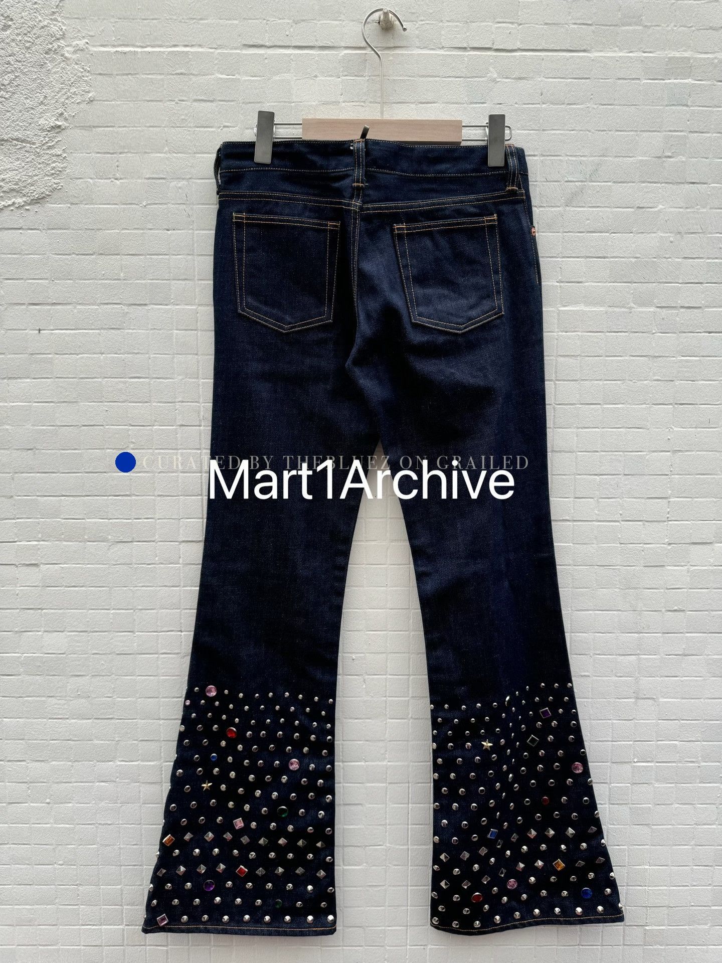Junya Watanabe Unique Jewel Studded Blue Denim Jeans Size US 32 / EU 48 - 3 Thumbnail