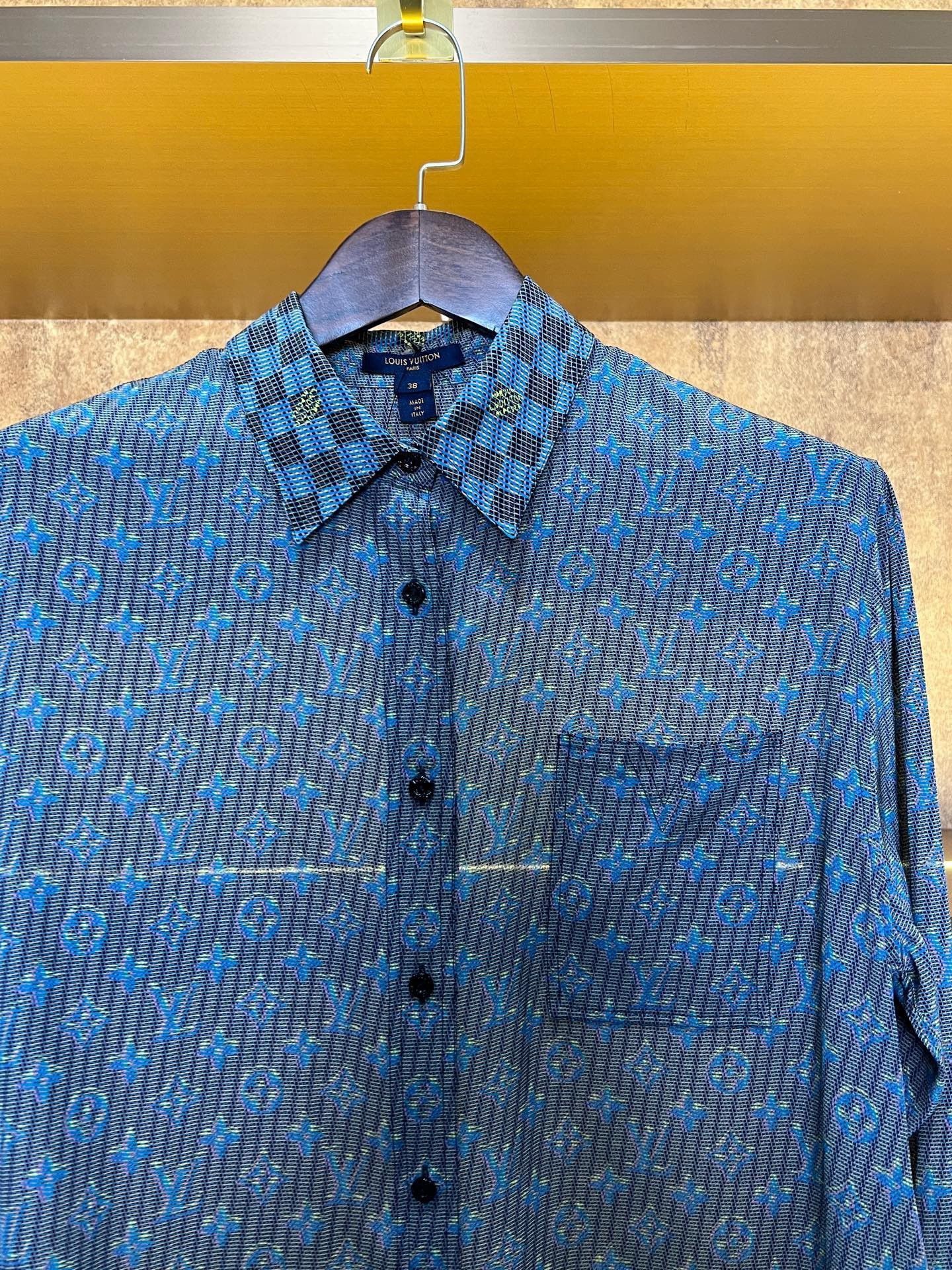Louis Vuitton Monogram Silk Shirt in Blue Size US S / EU 44-46 / 1 - 4 Thumbnail