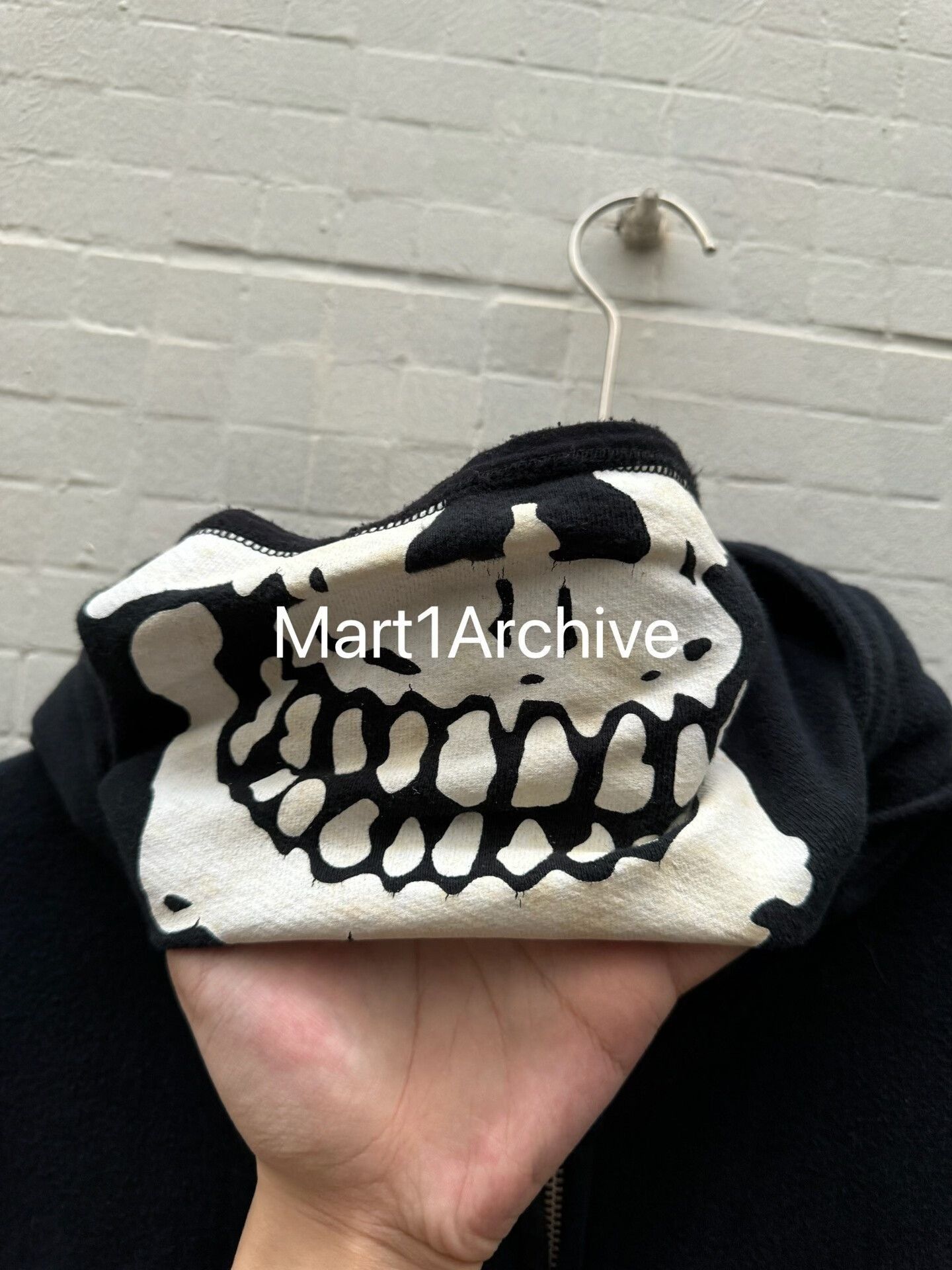PPFM Skull Face Zip-Up Hoodie in Black Size US L / EU 52-54 / 3 - 4 Thumbnail