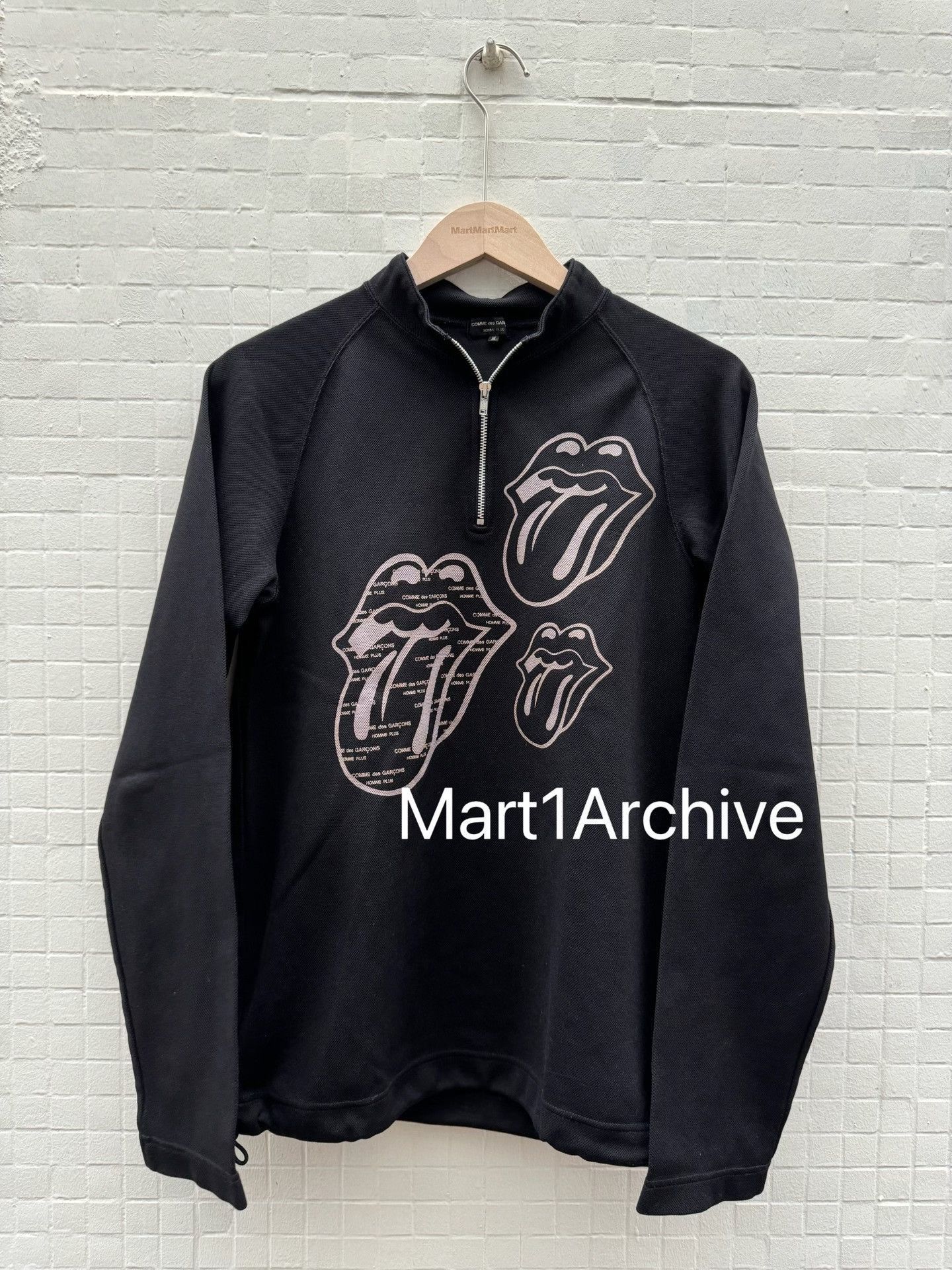 Comme des Garcons Black Half-Zip Rolling Stones Sweatshirt Size US M / EU 48-50 / 2 - 2 Thumbnail