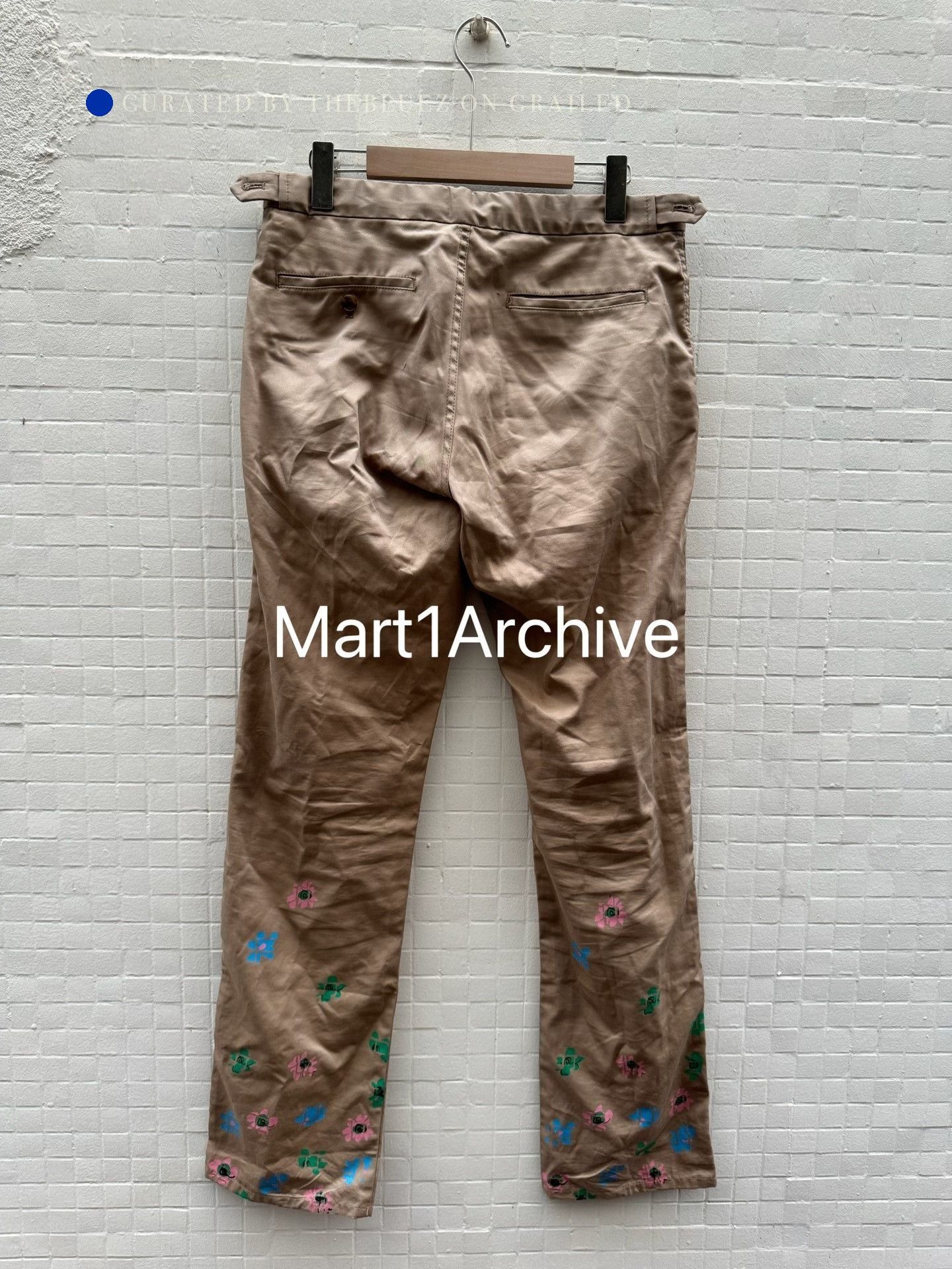 Comme des Garcons Floral Print Casual Pants in Beige Size US 32 / EU 48 - 3 Thumbnail