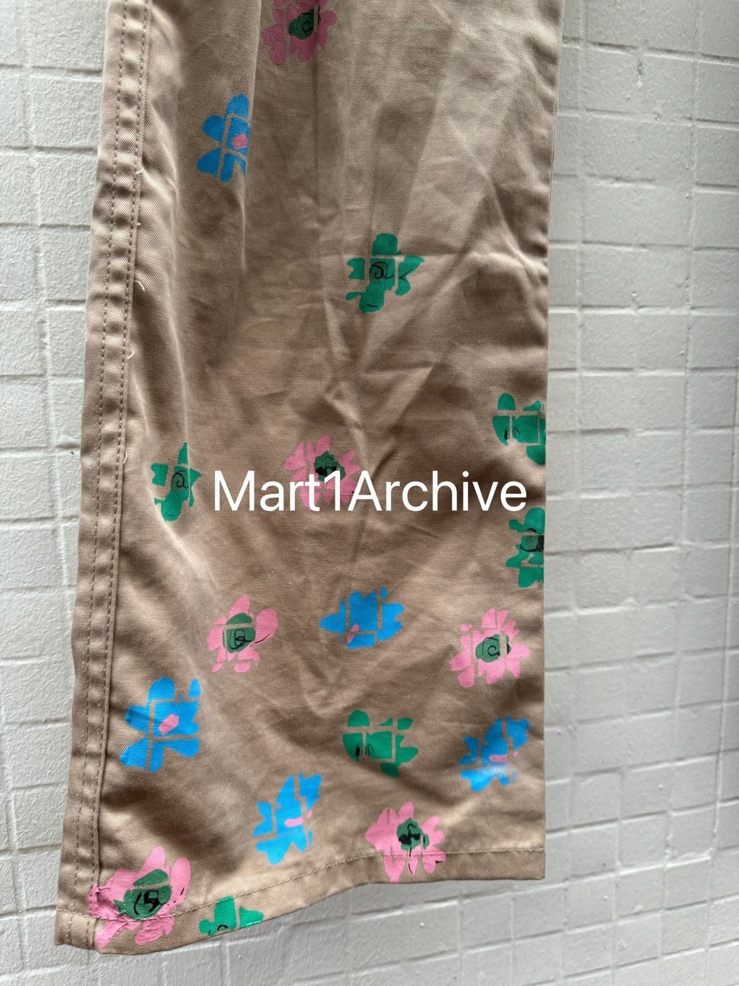 Comme des Garcons Floral Print Casual Pants in Beige Size US 32 / EU 48 - 4 Thumbnail